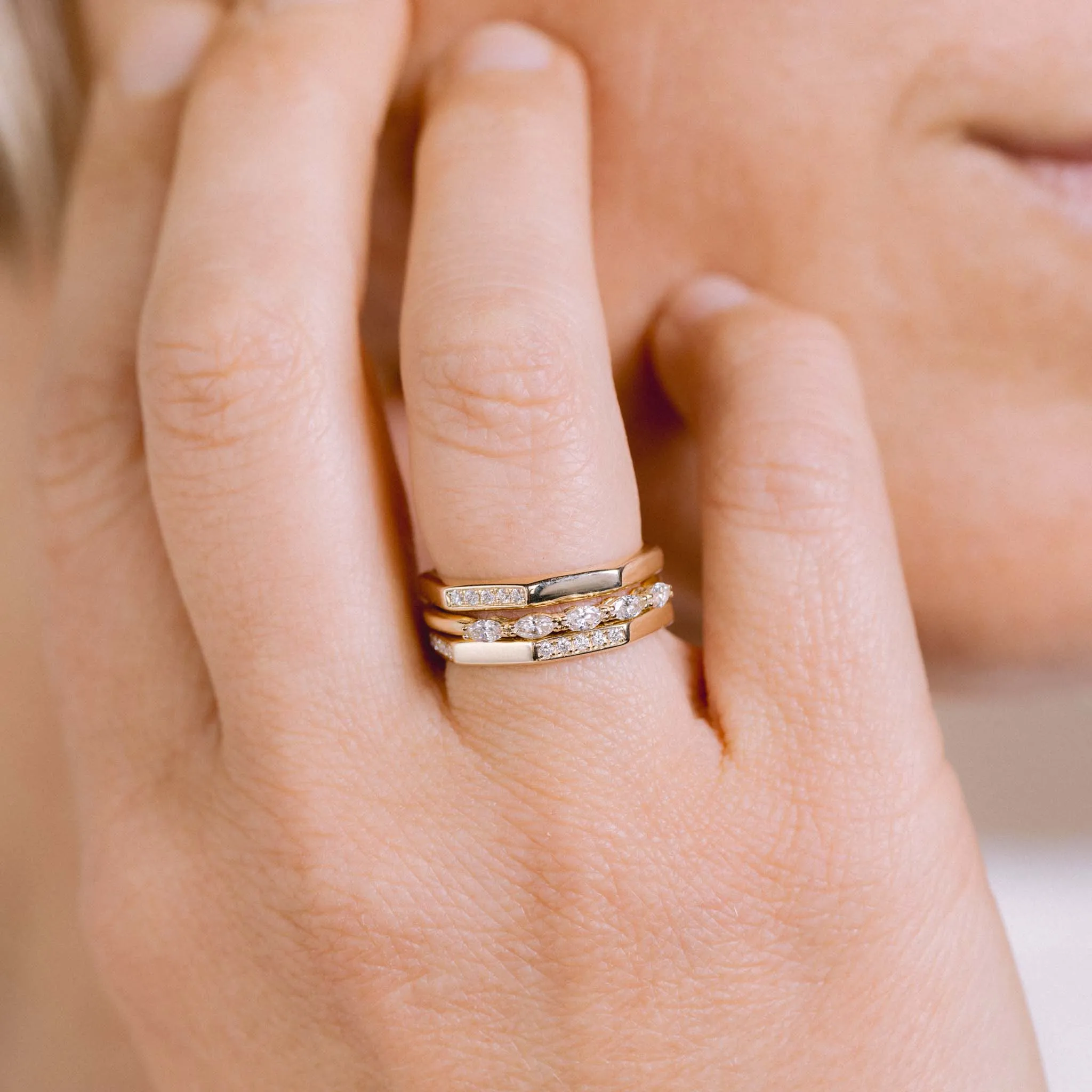 14k Pavé Diamond Octagon Ring sold by Zoe Chicco product image thumbnail 3