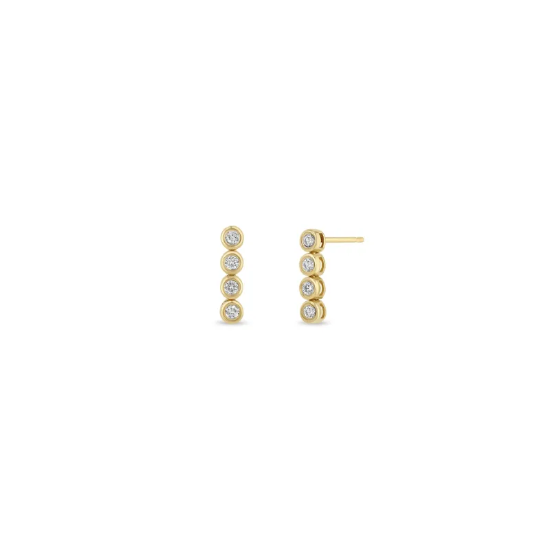 14k Diamond Bezel Tennis Short Drop Earrings sold by Zoe Chicco