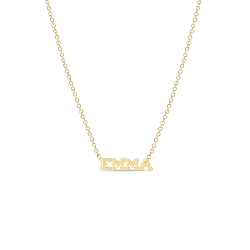 14k Gold Custom Itty Bitty Letters Necklace sold by Zoe Chicco