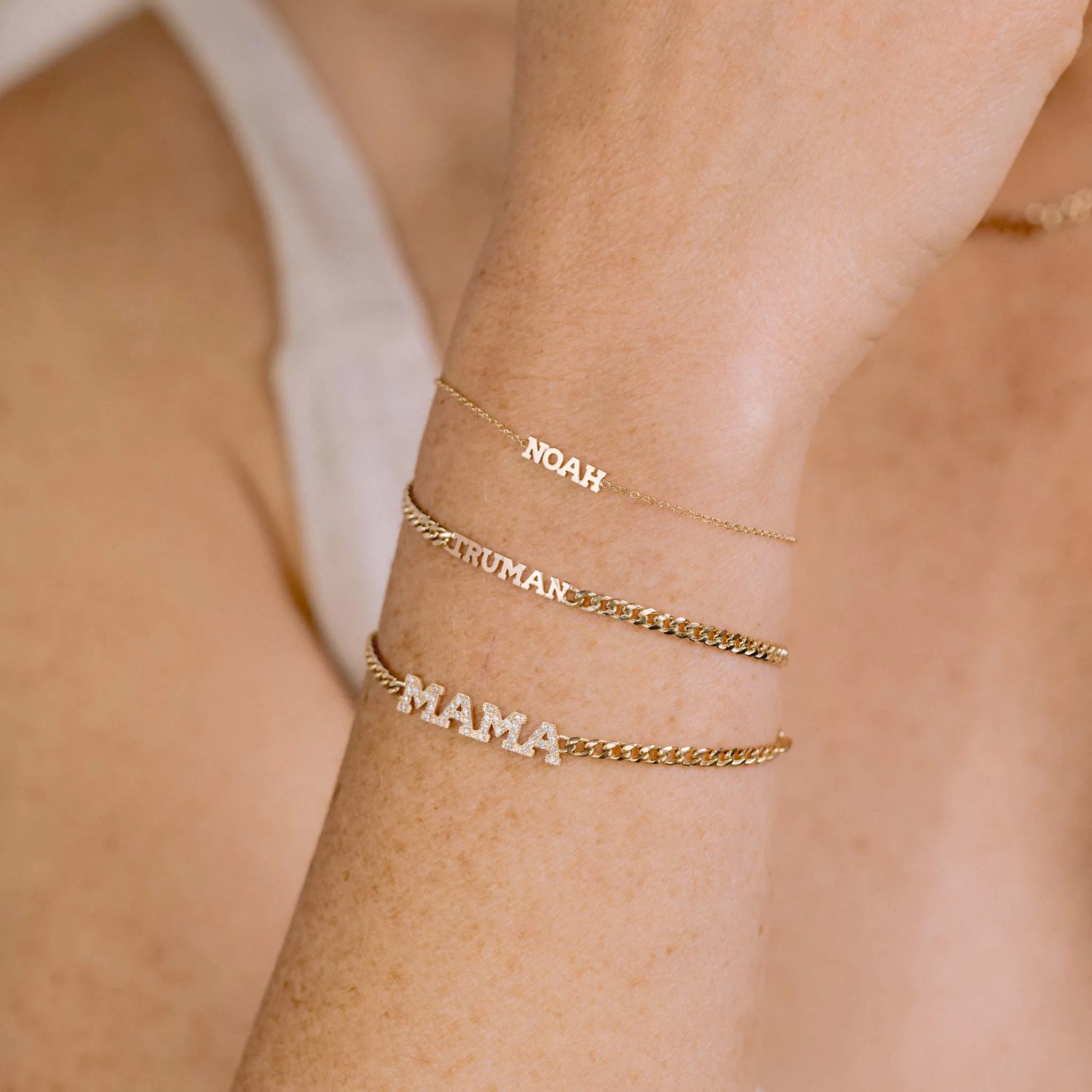 14k Gold Custom Itty Bitty Letters Bracelet sold by Zoe Chicco product image thumbnail 2