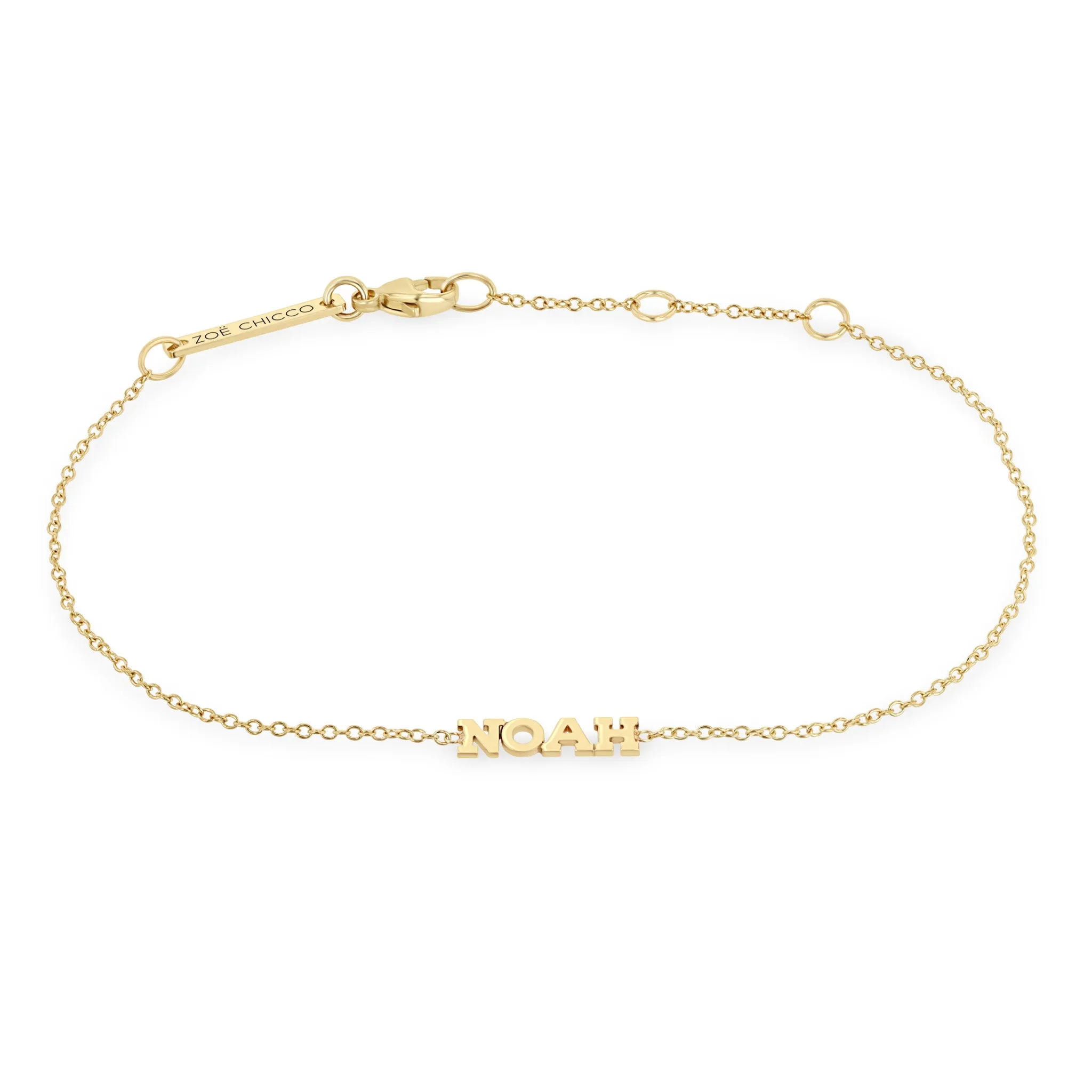 14k Gold Custom Itty Bitty Letters Bracelet sold by Zoe Chicco