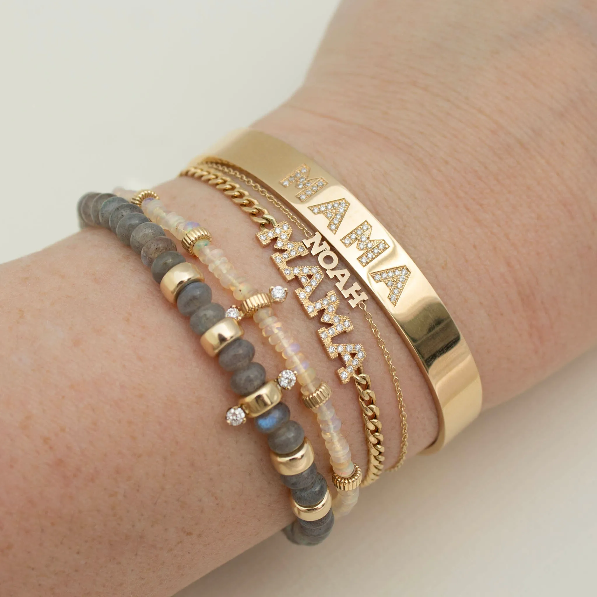 14k Gold Custom Itty Bitty Letters Bracelet sold by Zoe Chicco product image thumbnail 3