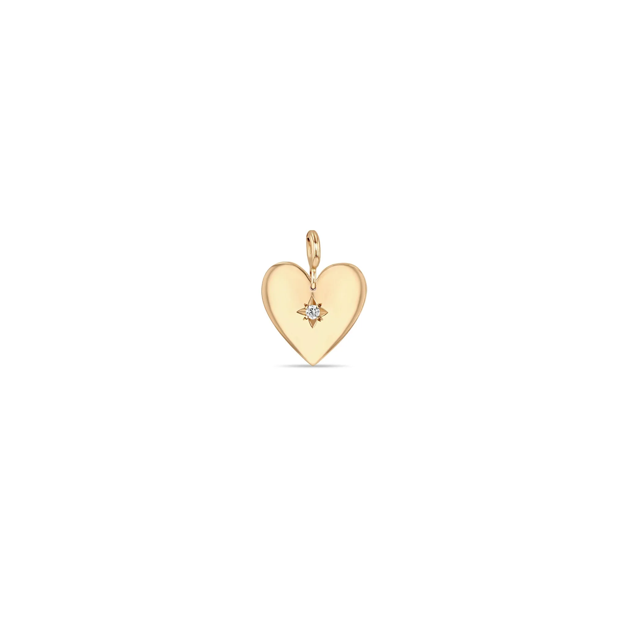 14k Single Star Set Diamond Small Aura Heart Charm sold by Zoe Chicco product image thumbnail 5