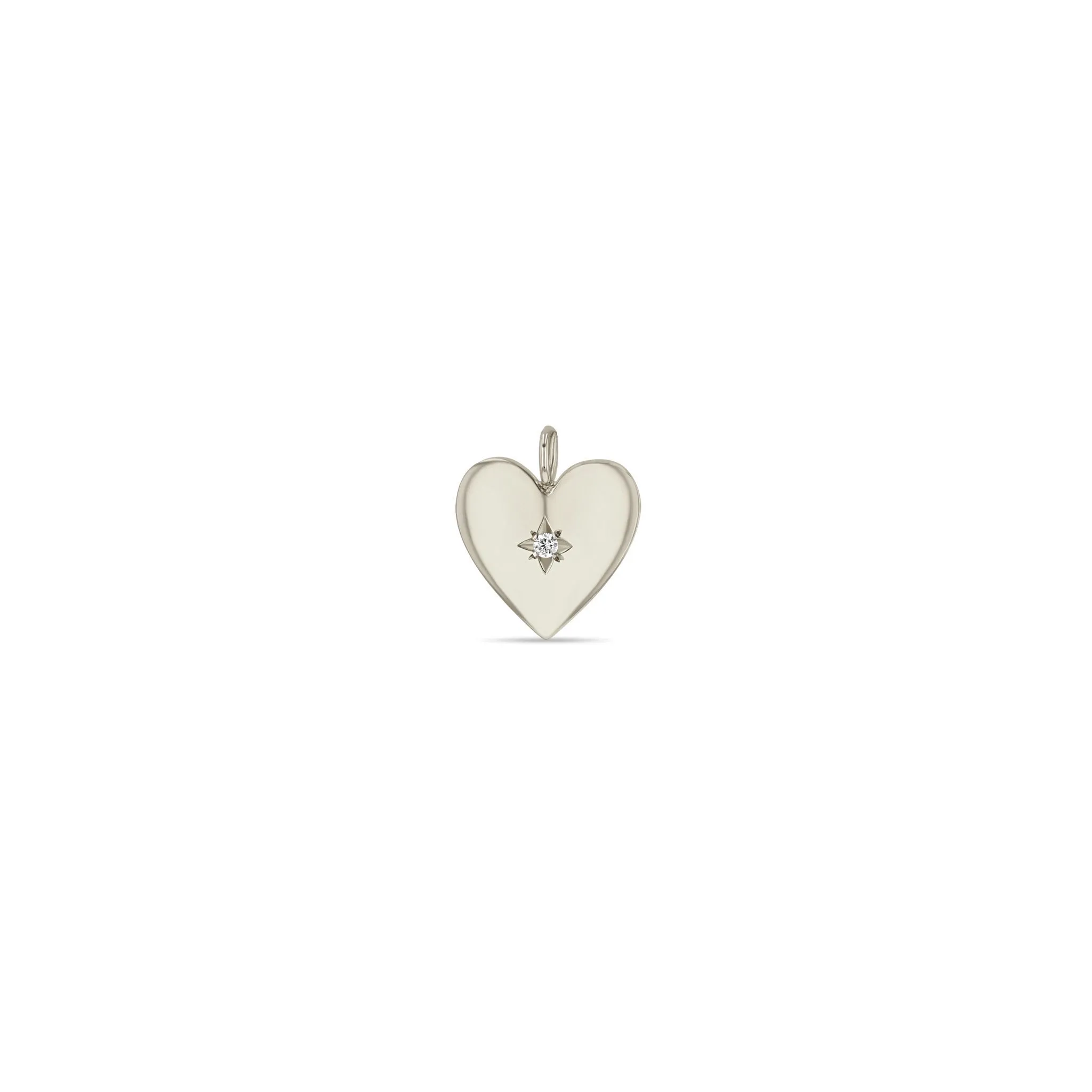 14k Single Star Set Diamond Small Aura Heart Charm sold by Zoe Chicco product image thumbnail 3