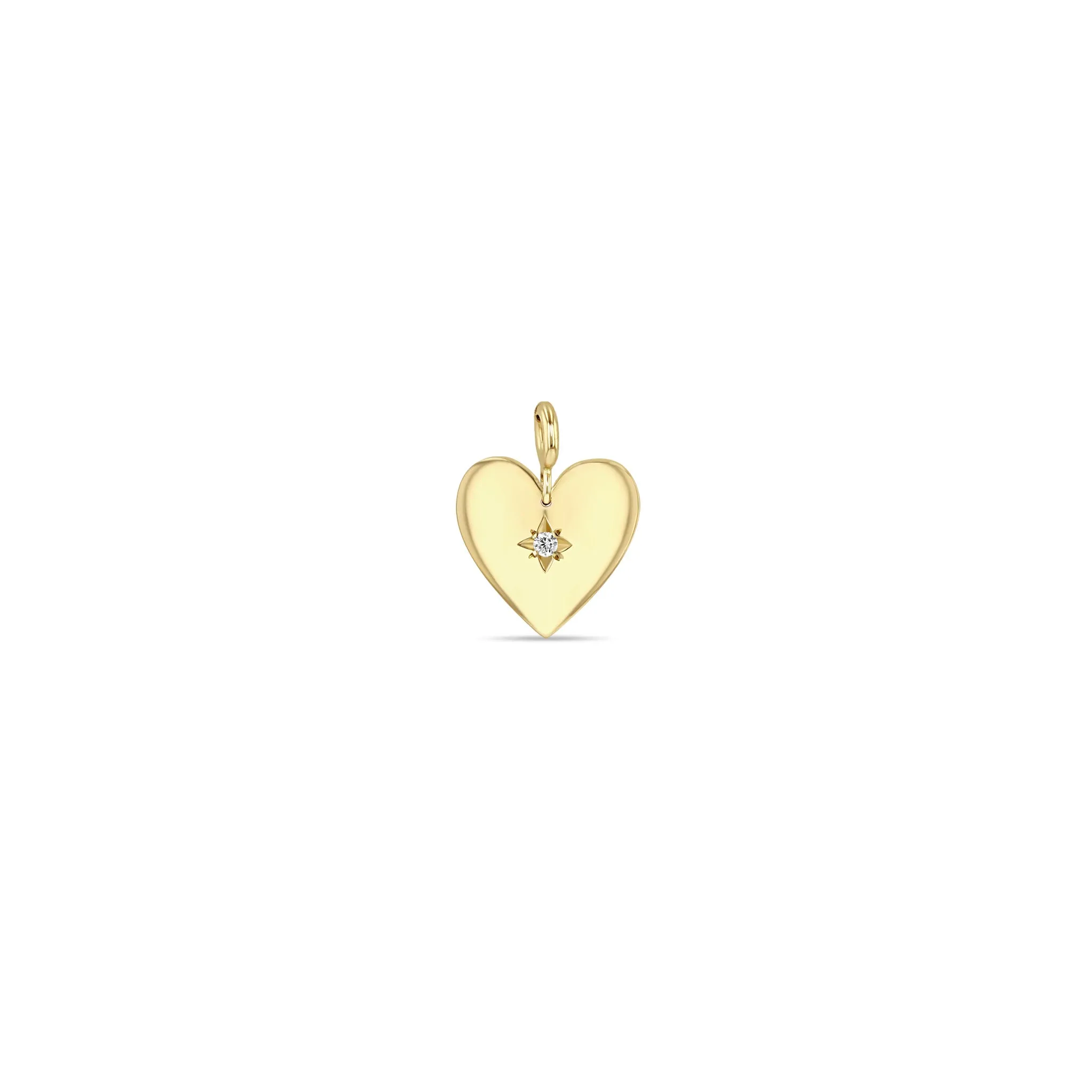 14k Single Star Set Diamond Small Aura Heart Charm sold by Zoe Chicco product image thumbnail 4