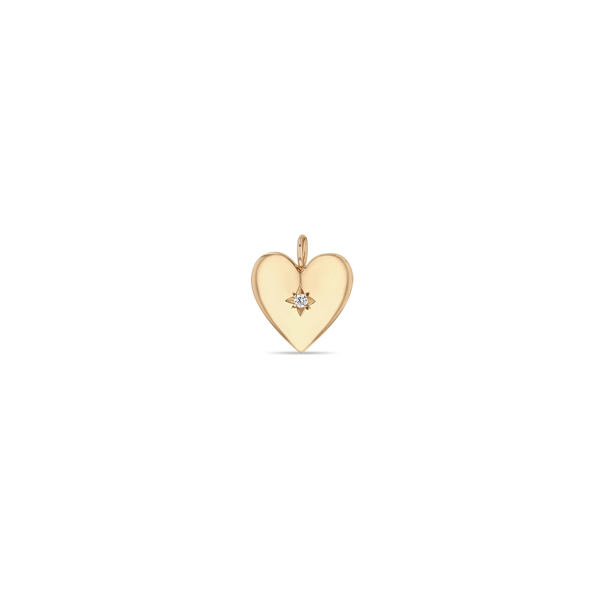 14k Single Star Set Diamond Small Aura Heart Charm sold by Zoe Chicco product image thumbnail 2