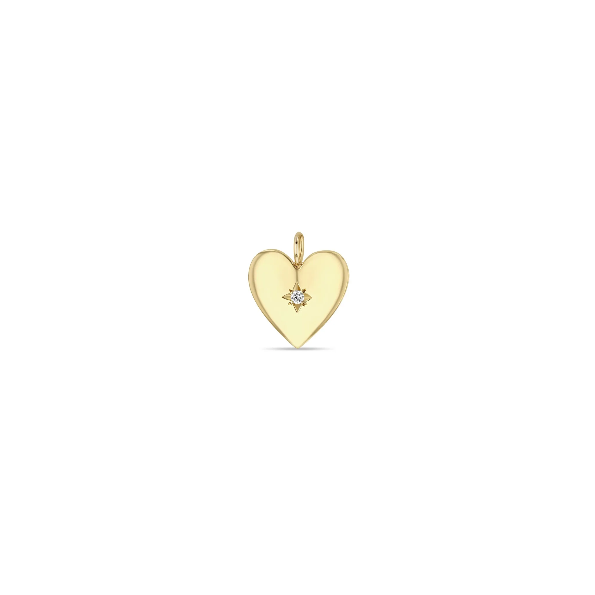 14k Single Star Set Diamond Small Aura Heart Charm sold by Zoe Chicco