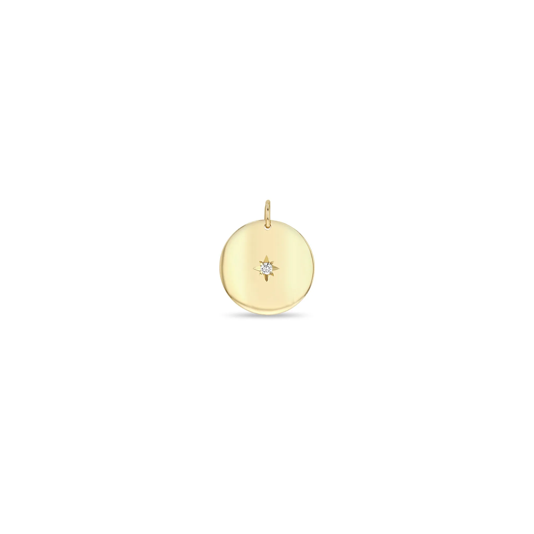 14k Single Star Set Diamond Small Aura Disc Charm sold by Zoe Chicco