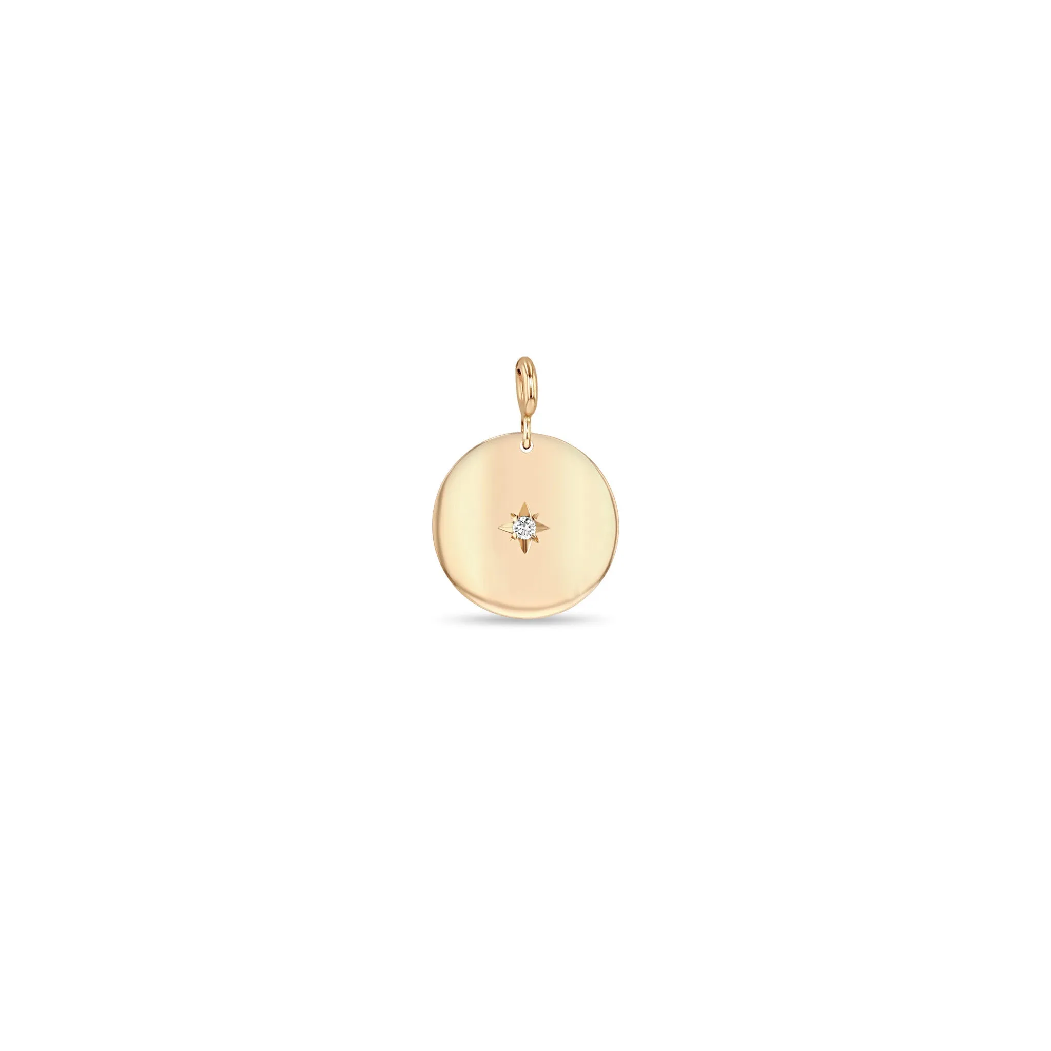 14k Single Star Set Diamond Small Aura Disc Charm sold by Zoe Chicco product image thumbnail 5