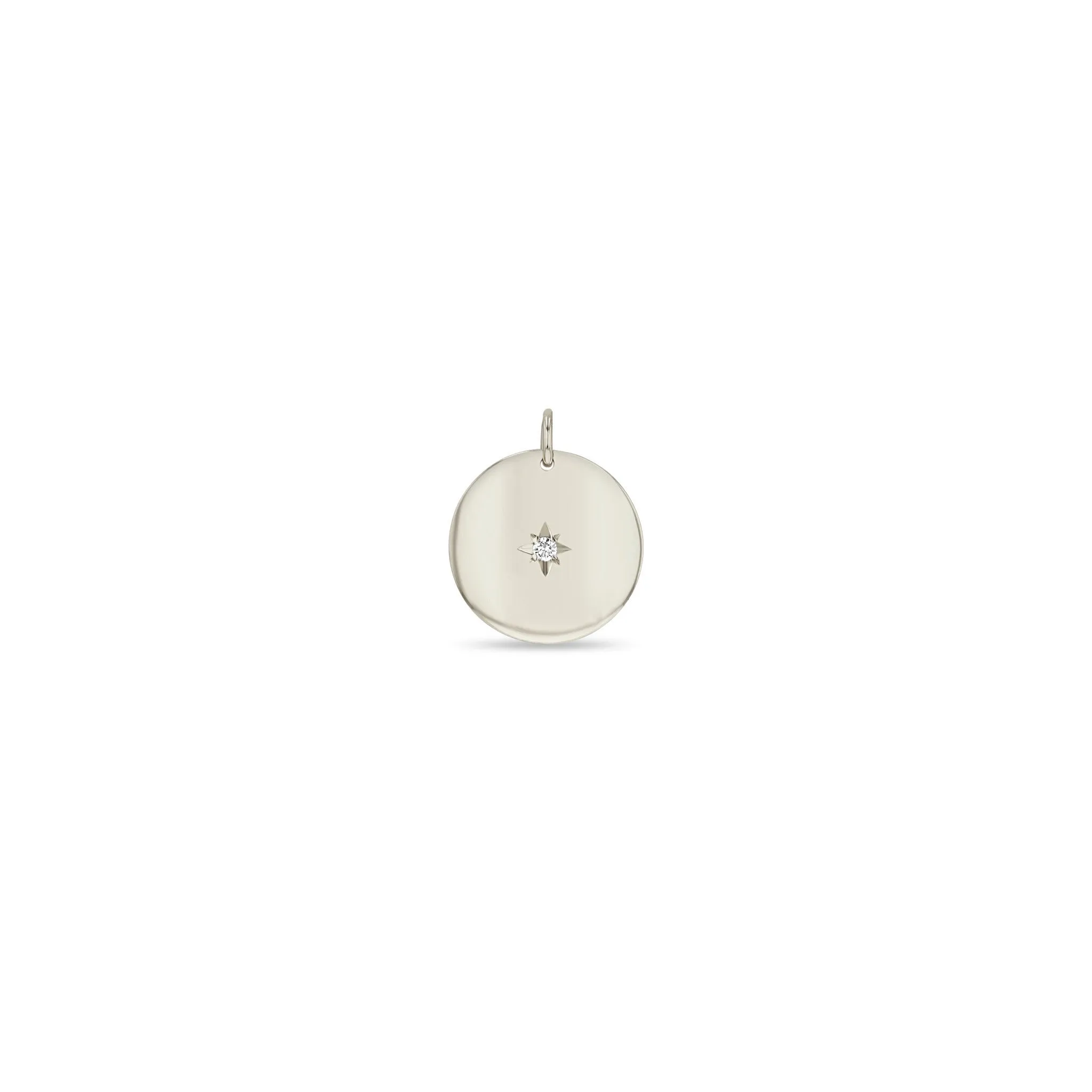 14k Single Star Set Diamond Small Aura Disc Charm sold by Zoe Chicco product image thumbnail 3