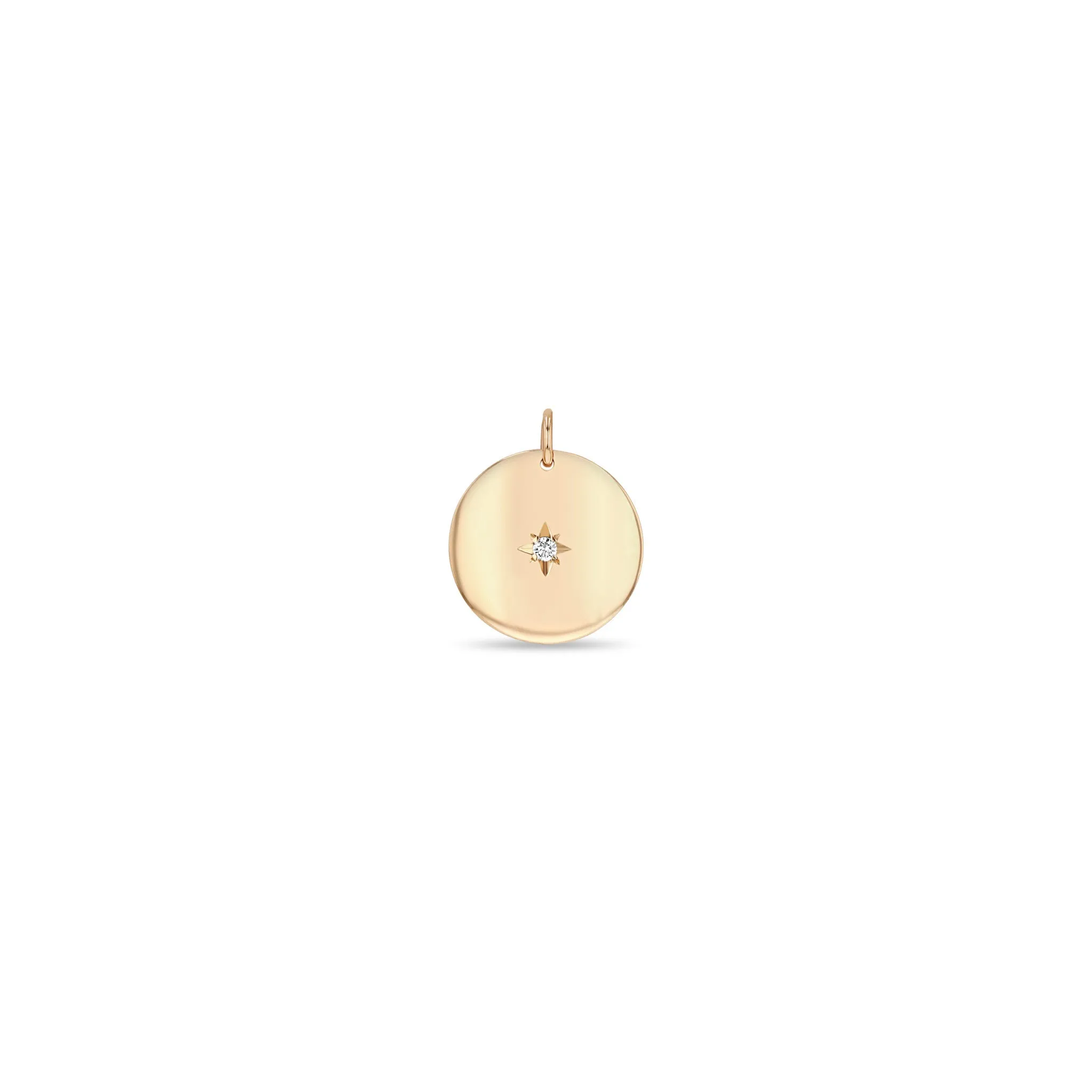 14k Single Star Set Diamond Small Aura Disc Charm sold by Zoe Chicco product image thumbnail 2