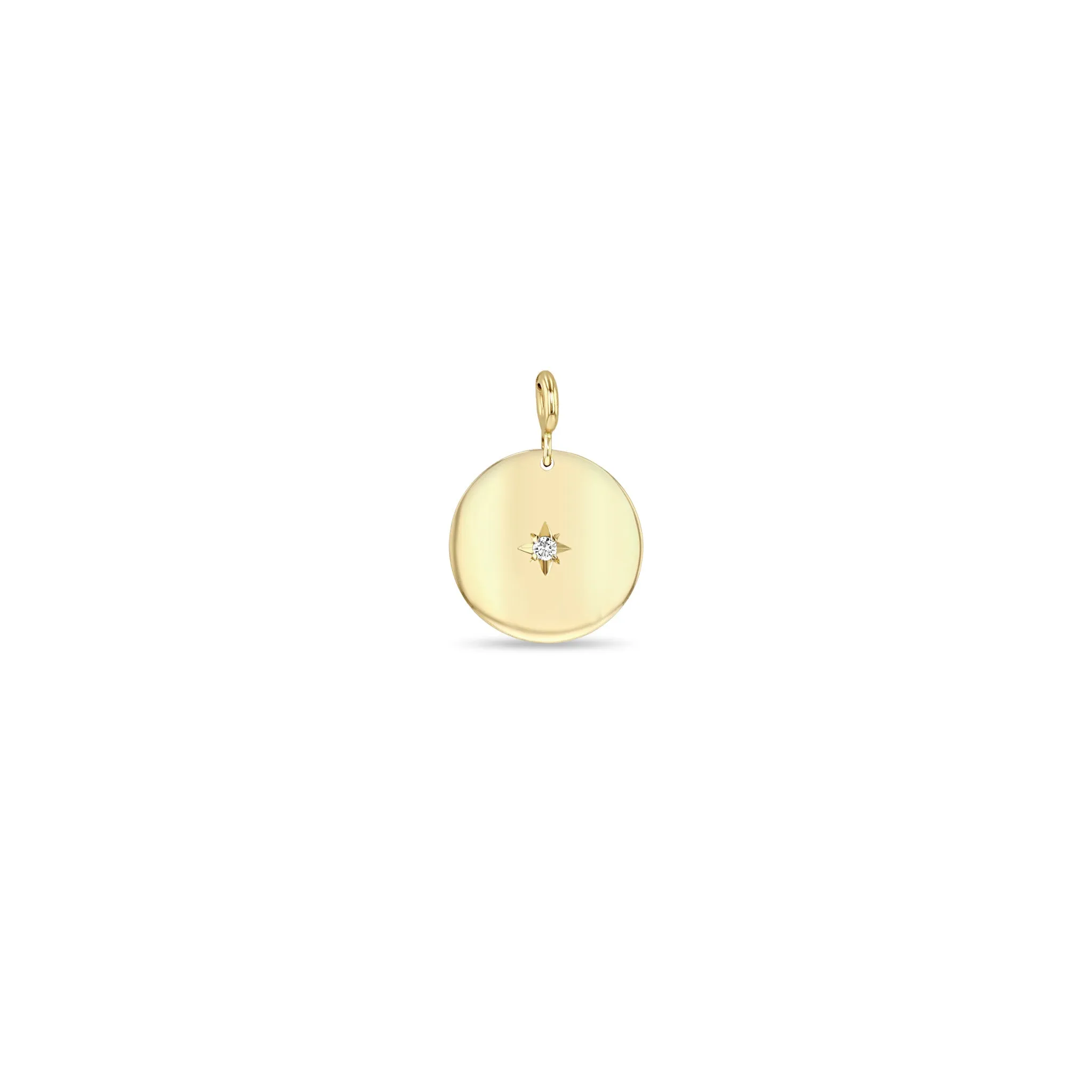 14k Single Star Set Diamond Small Aura Disc Charm sold by Zoe Chicco product image thumbnail 4