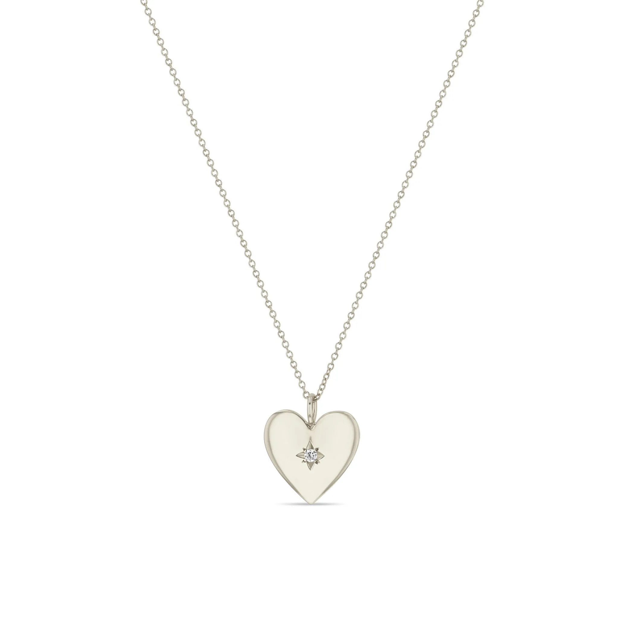 14k Star Set Diamond Small Aura Heart Necklace sold by Zoe Chicco product image thumbnail 3