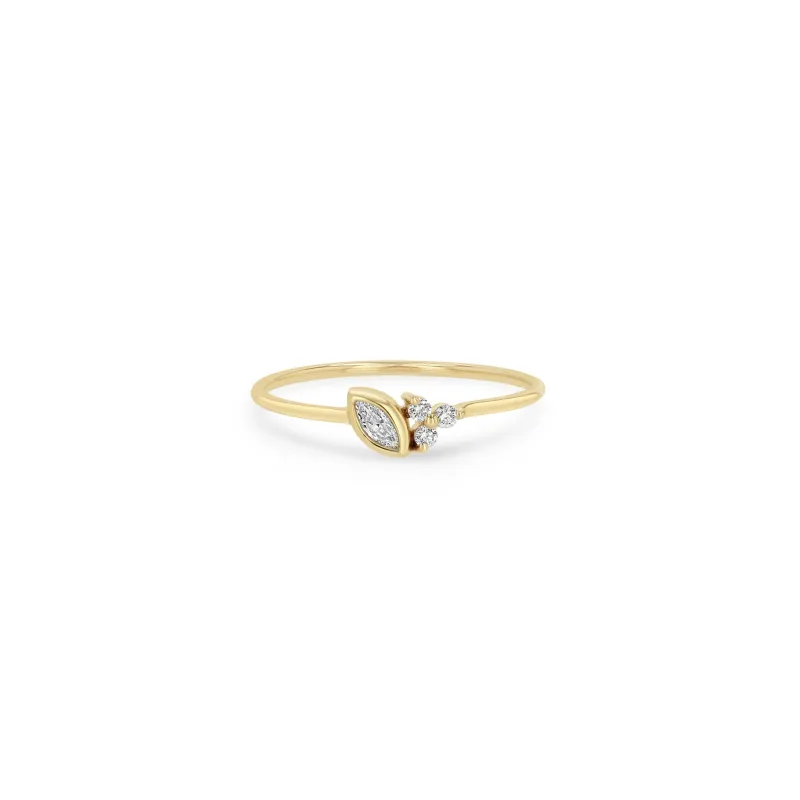 14k Marquise & Prong Diamond Trio Ring sold by Zoe Chicco