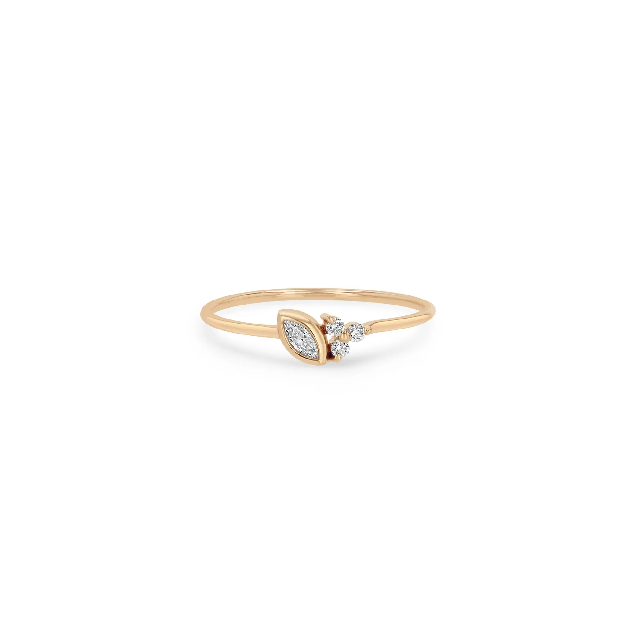 14k Marquise & Prong Diamond Trio Ring sold by Zoe Chicco product image thumbnail 3