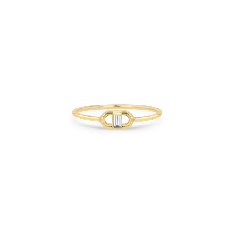 14k Baguette Diamond Open Link Ring sold by Zoe Chicco