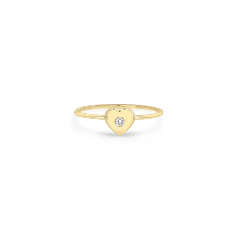 14k Diamond Nugget Heart Ring sold by Zoe Chicco