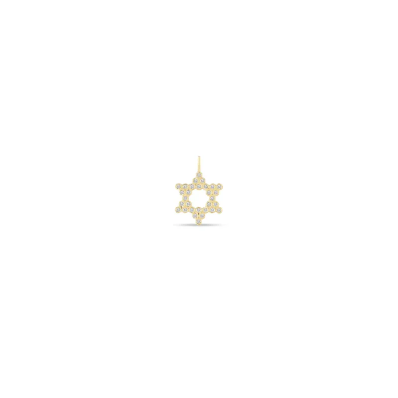14k Single Small Diamond Bezel Star of David Charm Pendant sold by Zoe Chicco