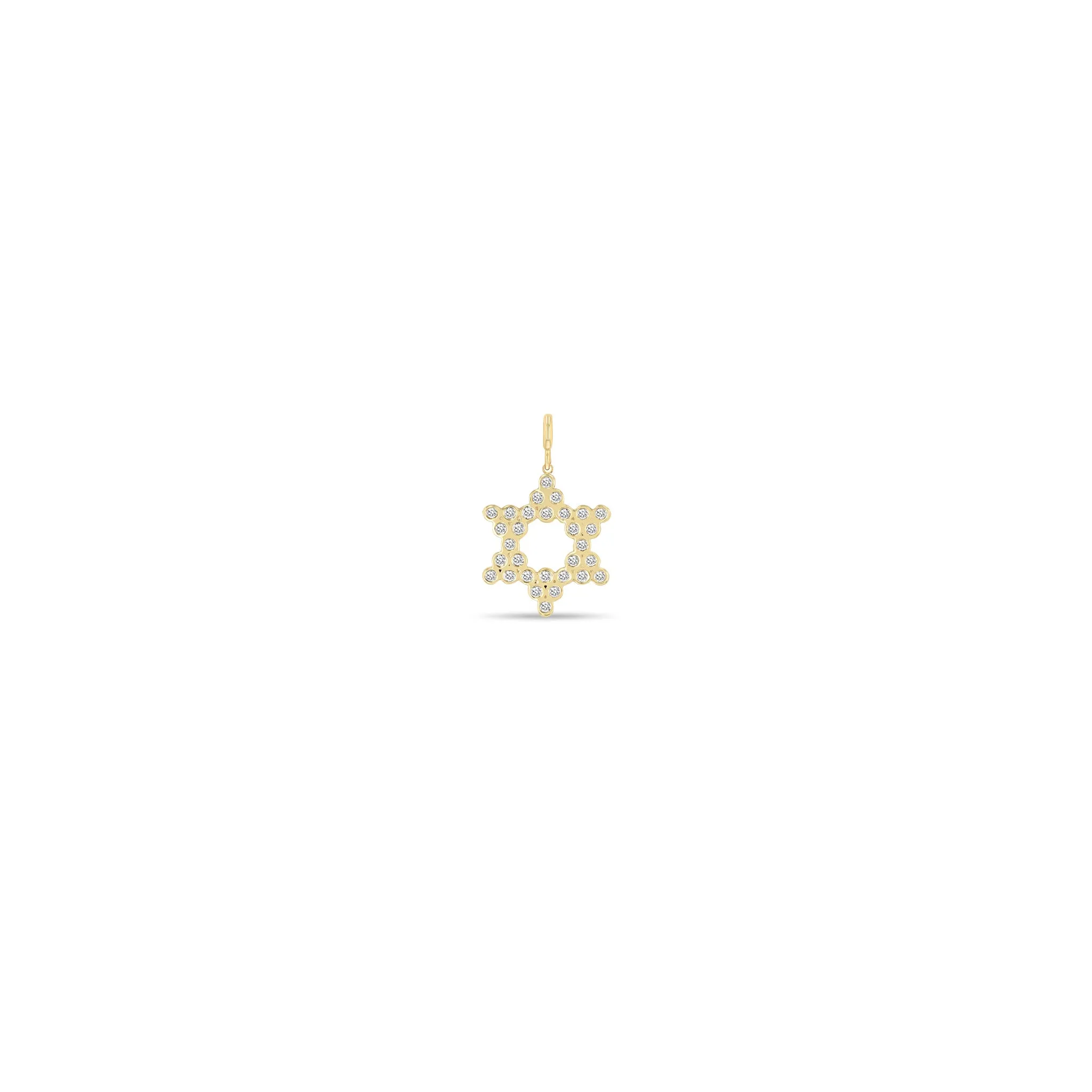 14k Single Small Diamond Bezel Star of David Charm Pendant sold by Zoe Chicco product image thumbnail 4