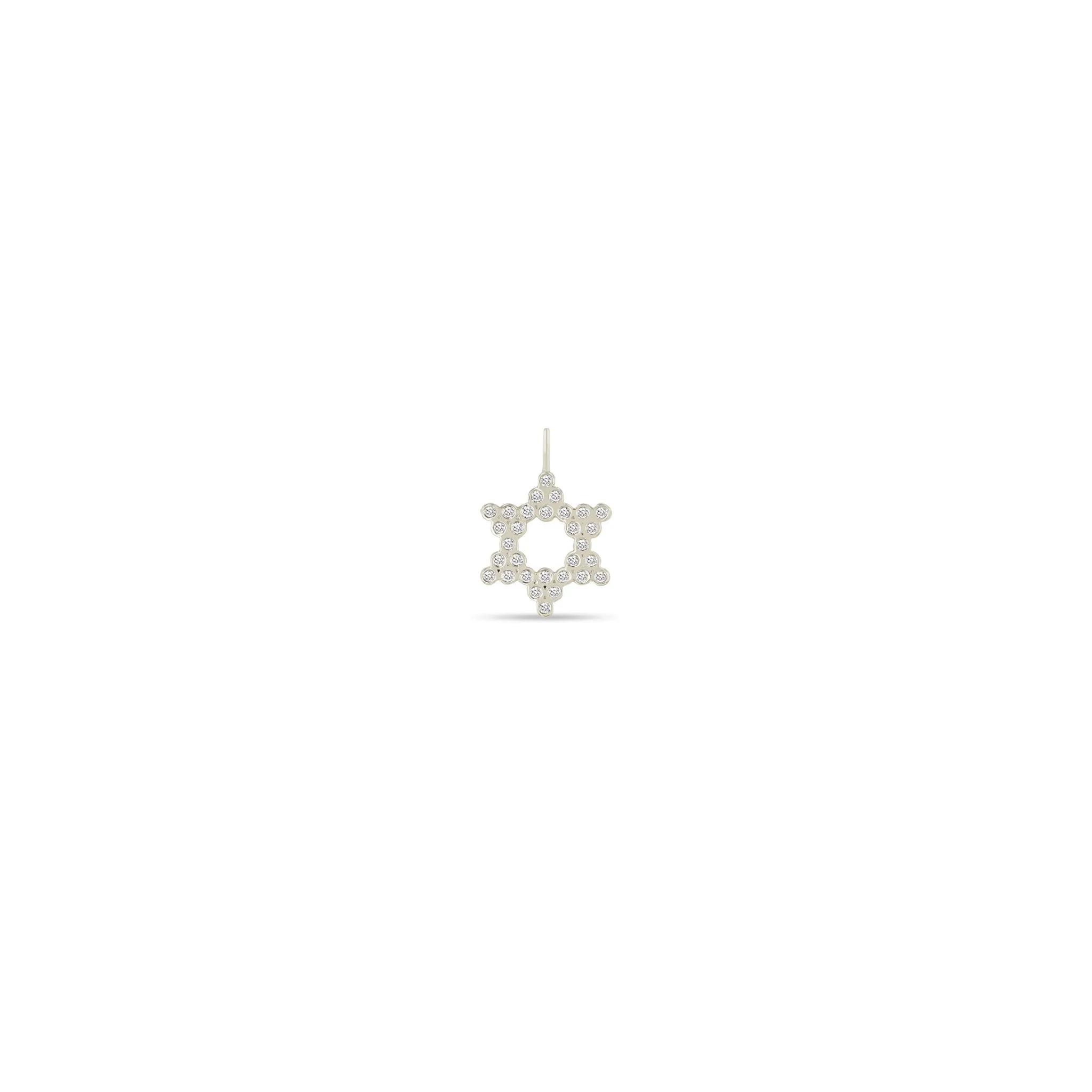 14k Single Small Diamond Bezel Star of David Charm Pendant sold by Zoe Chicco product image thumbnail 3