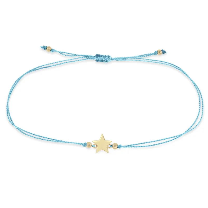 14k Midi Bitty Star Cord Bracelet sold by Zoe Chicco