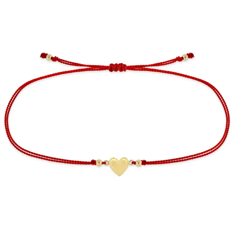 14k Midi Bitty Heart Cord Bracelet sold by Zoe Chicco