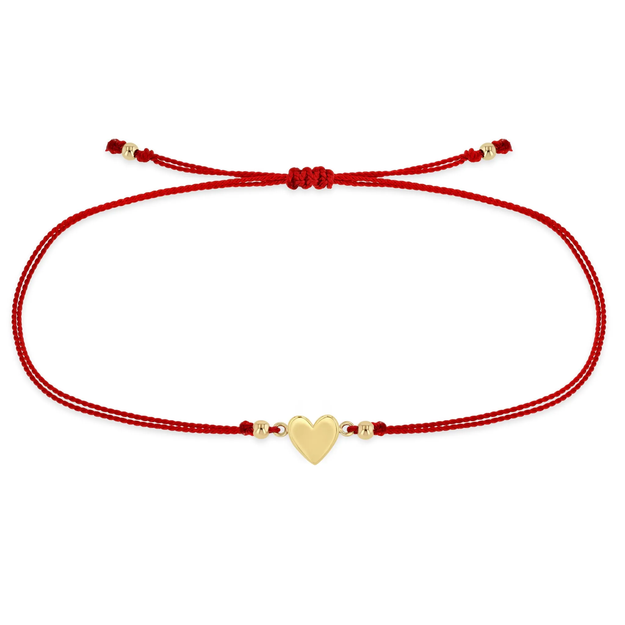 14k Midi Bitty Heart Cord Bracelet sold by Zoe Chicco