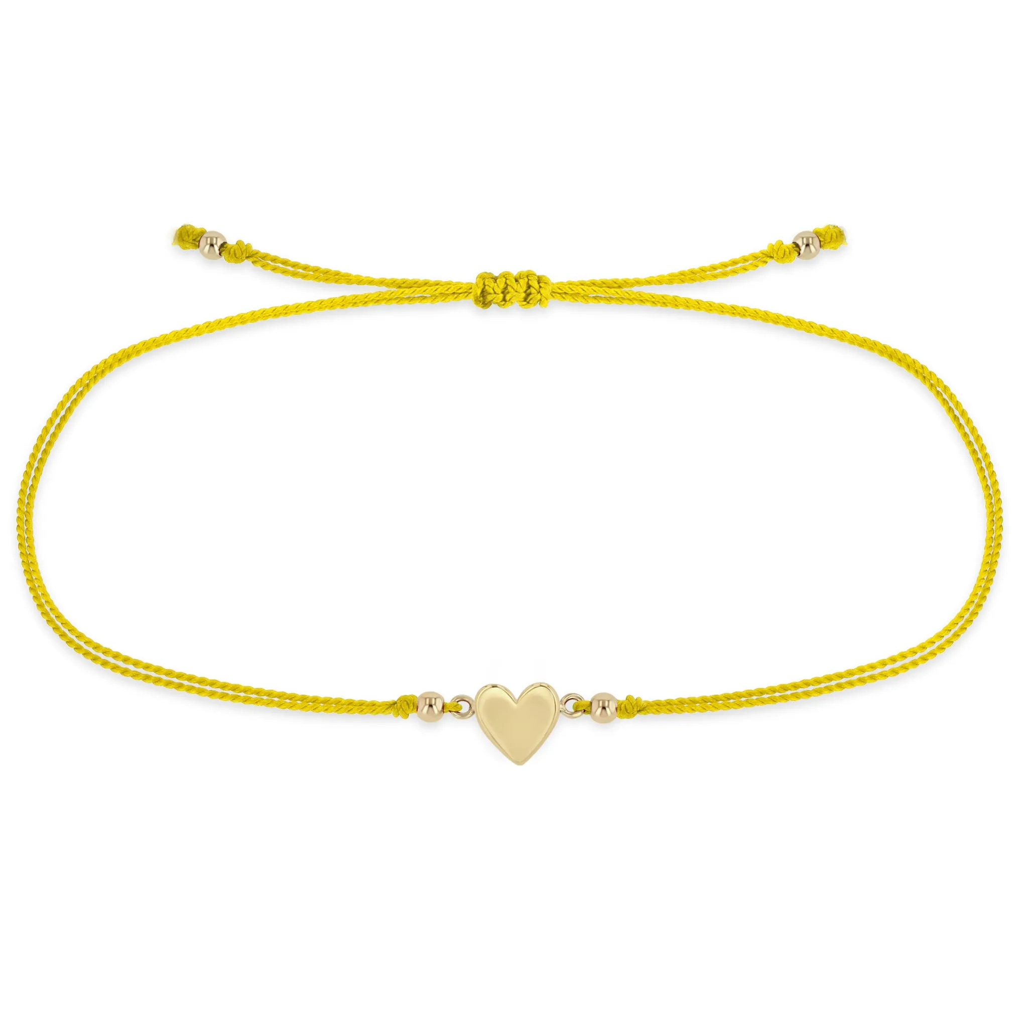 14k Midi Bitty Heart Cord Bracelet sold by Zoe Chicco product image thumbnail 3
