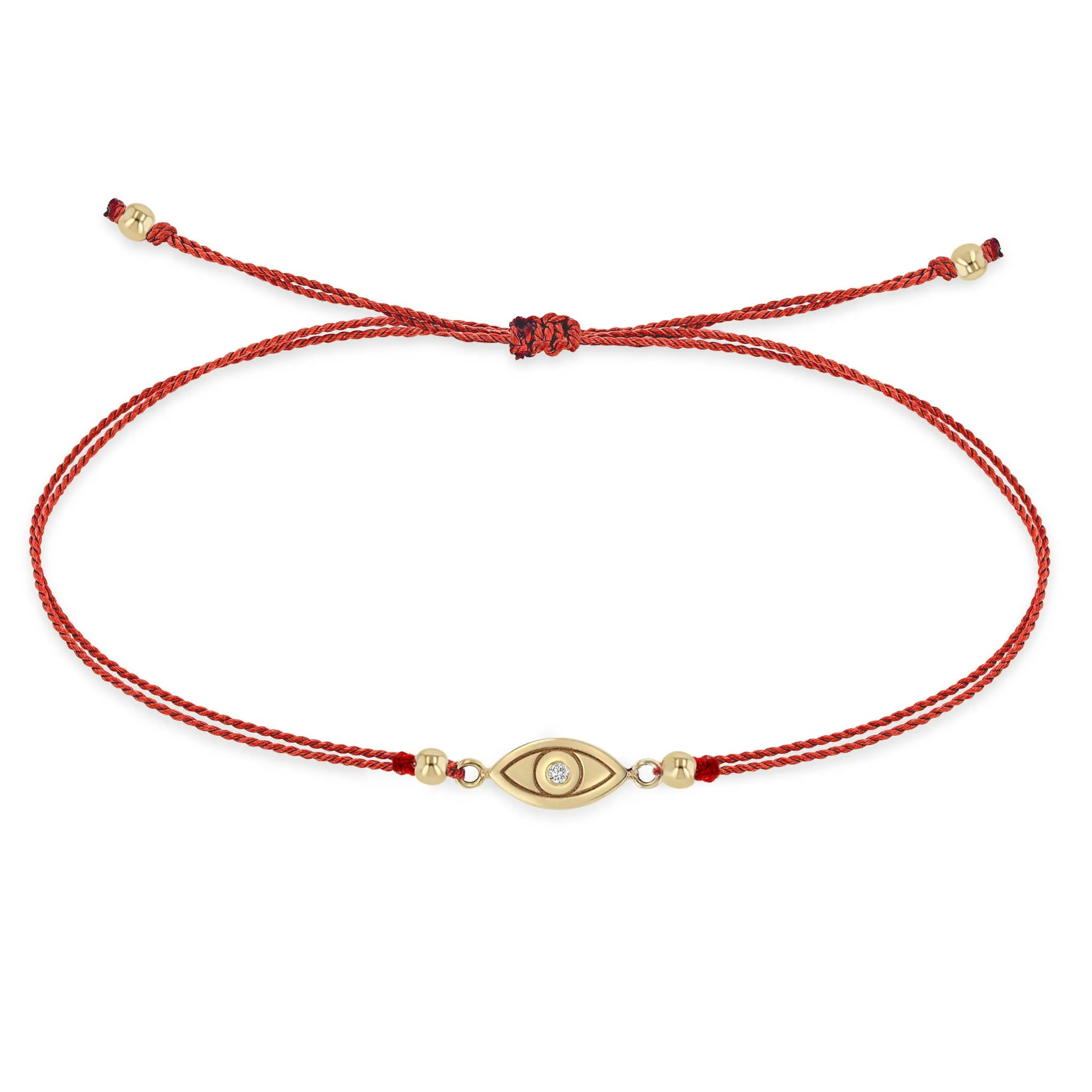 14k Midi Bitty Diamond Evil Eye Cord Bracelet sold by Zoe Chicco product image thumbnail 4