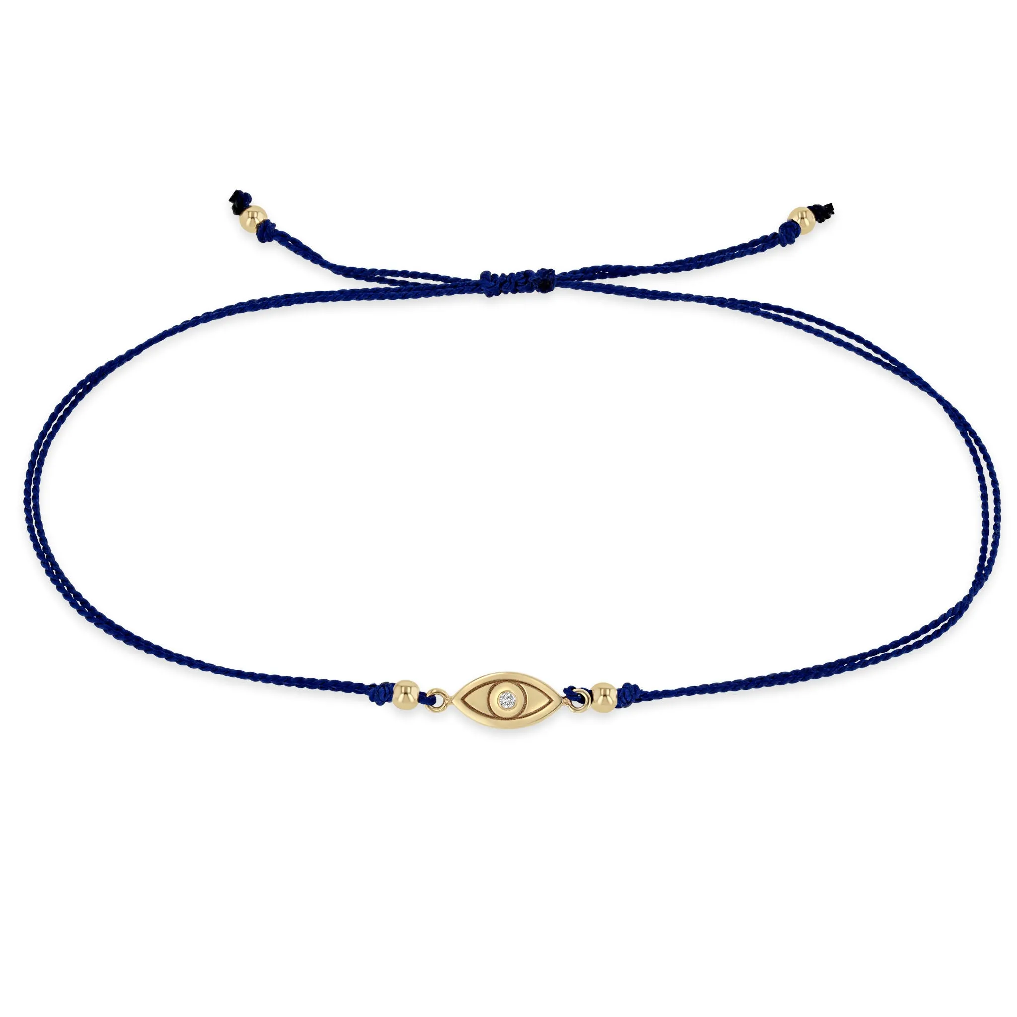 14k Midi Bitty Diamond Evil Eye Cord Bracelet sold by Zoe Chicco product image thumbnail 5