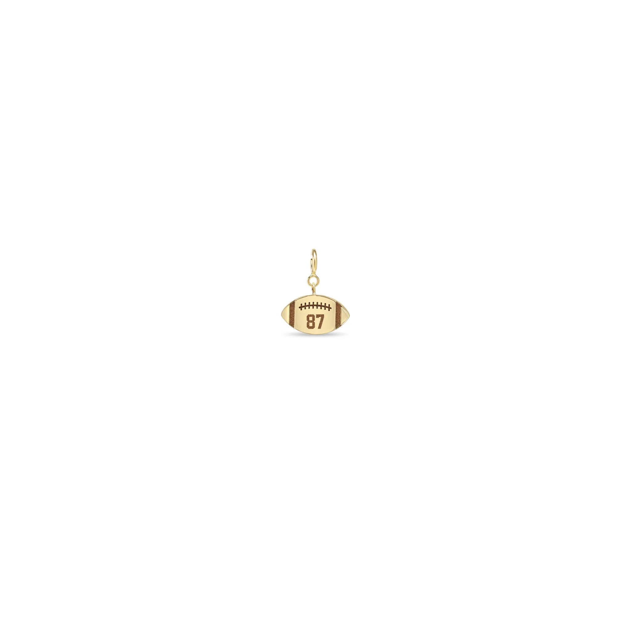 14k Single Midi Bitty Personalized Jersey Number Football Charm sold by Zoe Chicco product image thumbnail 2