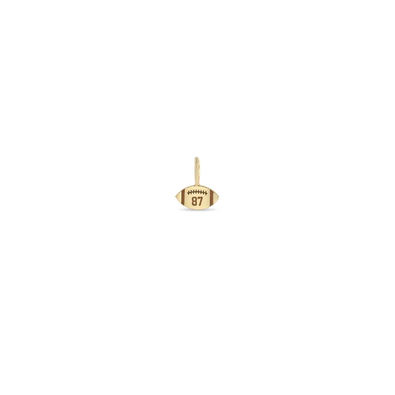 14k Single Midi Bitty Personalized Jersey Number Football Charm sold by Zoe Chicco