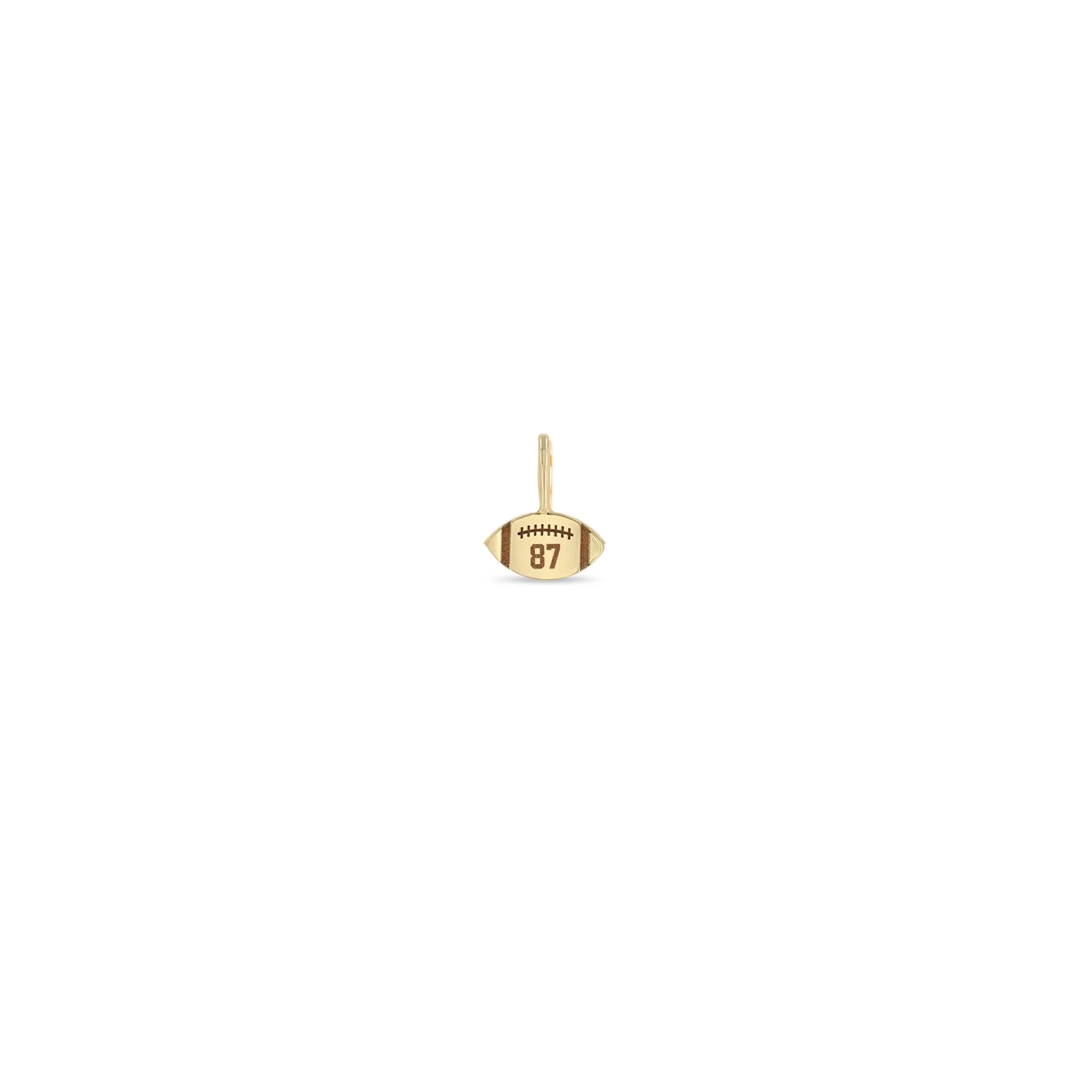14k Single Midi Bitty Personalized Jersey Number Football Charm sold by Zoe Chicco