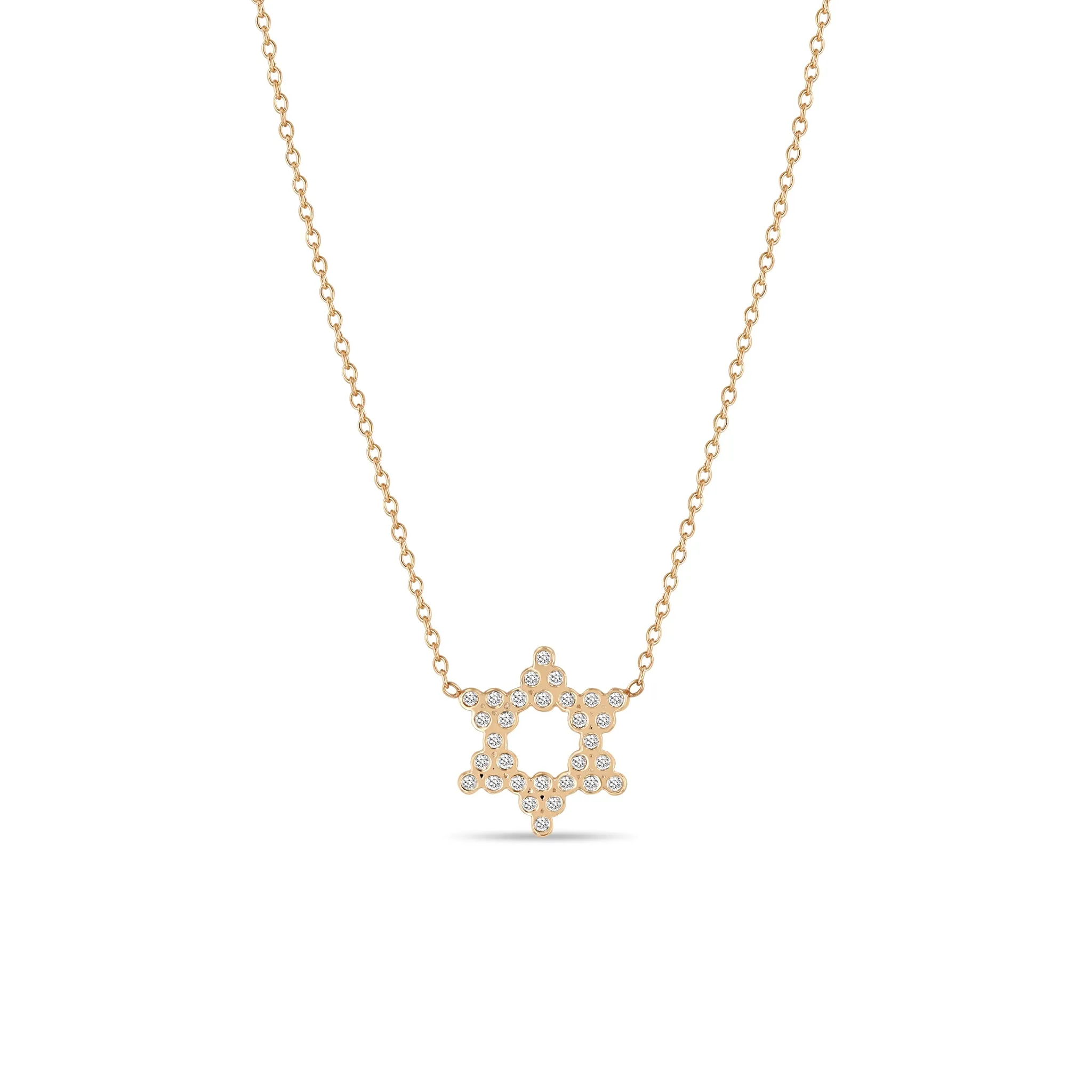 14k Small Diamond Bezel Star of David Necklace sold by Zoe Chicco product image thumbnail 3