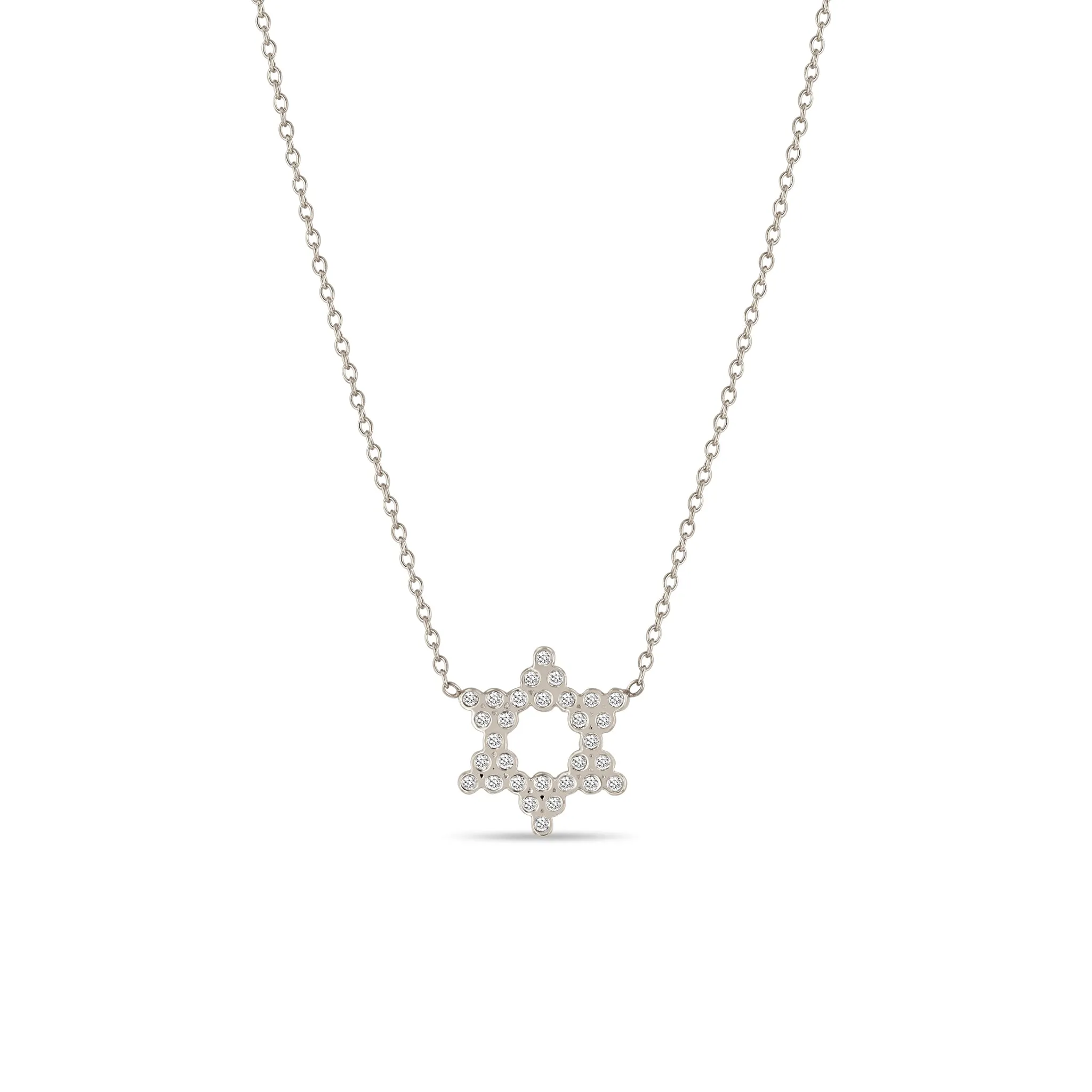 14k Small Diamond Bezel Star of David Necklace sold by Zoe Chicco product image thumbnail 4