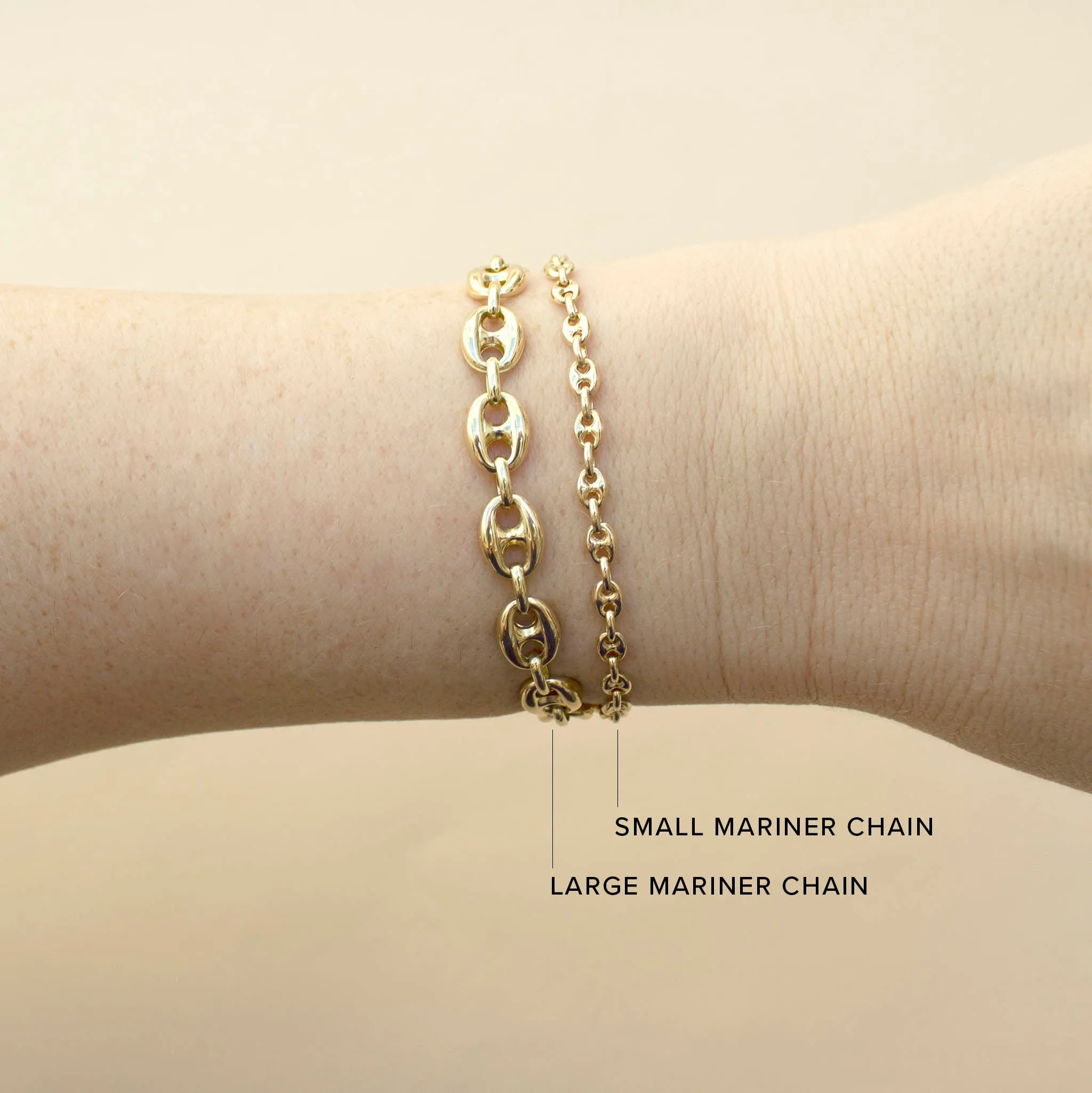 14k Gold Large Puffed Mariner Chain Bracelet sold by Zoe Chicco product image thumbnail 4