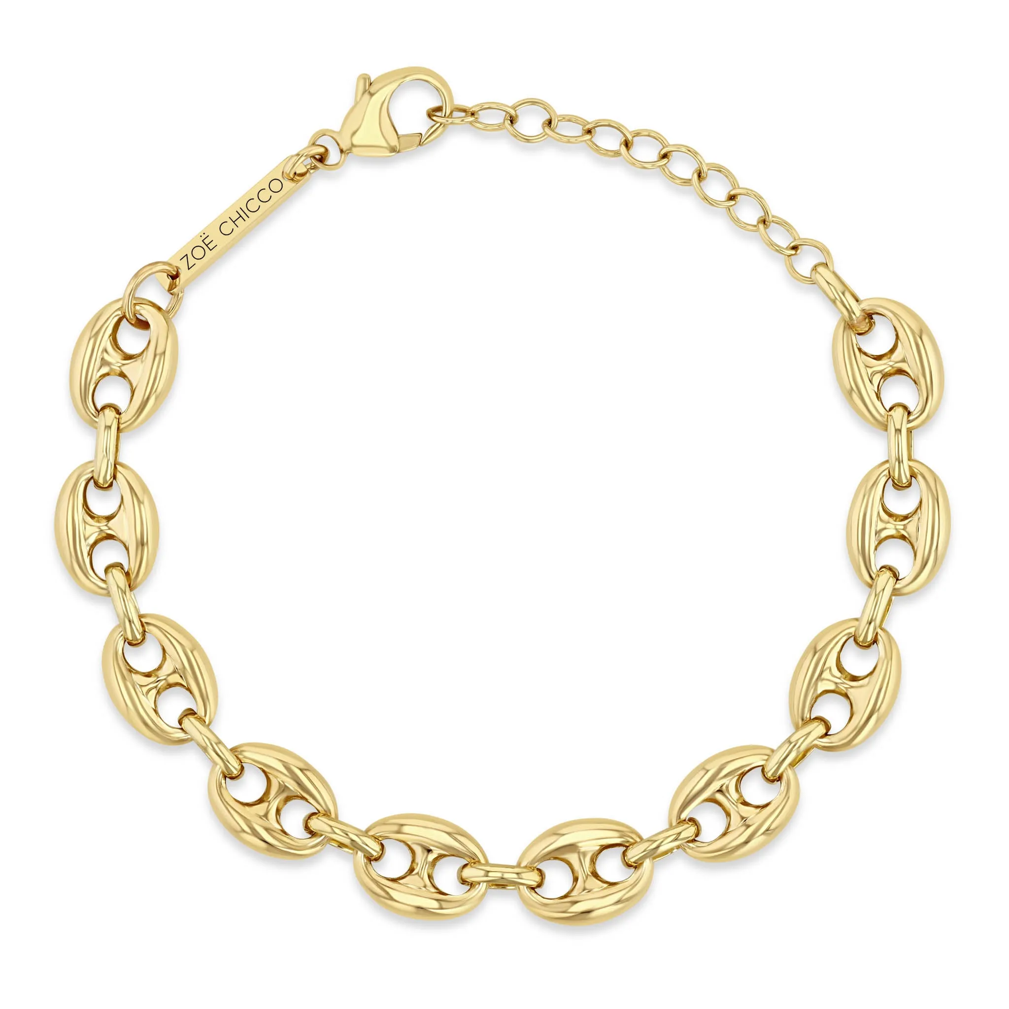 14k Gold Large Puffed Mariner Chain Bracelet sold by Zoe Chicco product image thumbnail 5