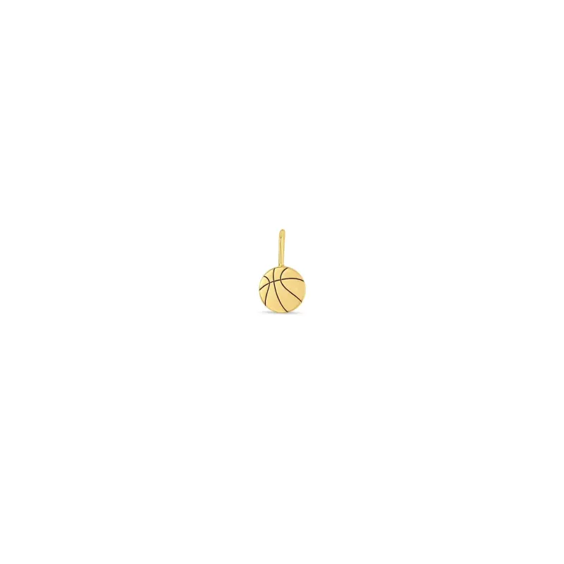 14k Single Midi Bitty Basketball Charm sold by Zoe Chicco