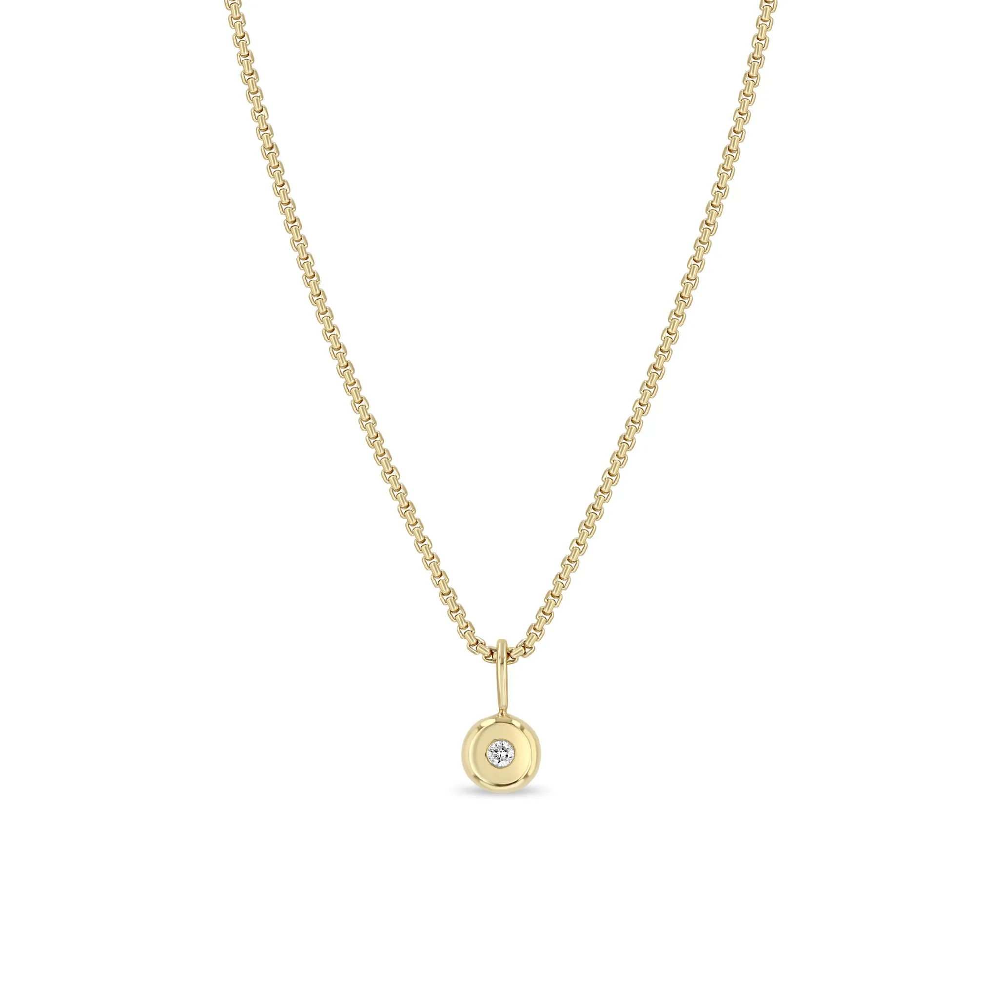 14k Diamond Nugget Box Chain Necklace sold by Zoe Chicco