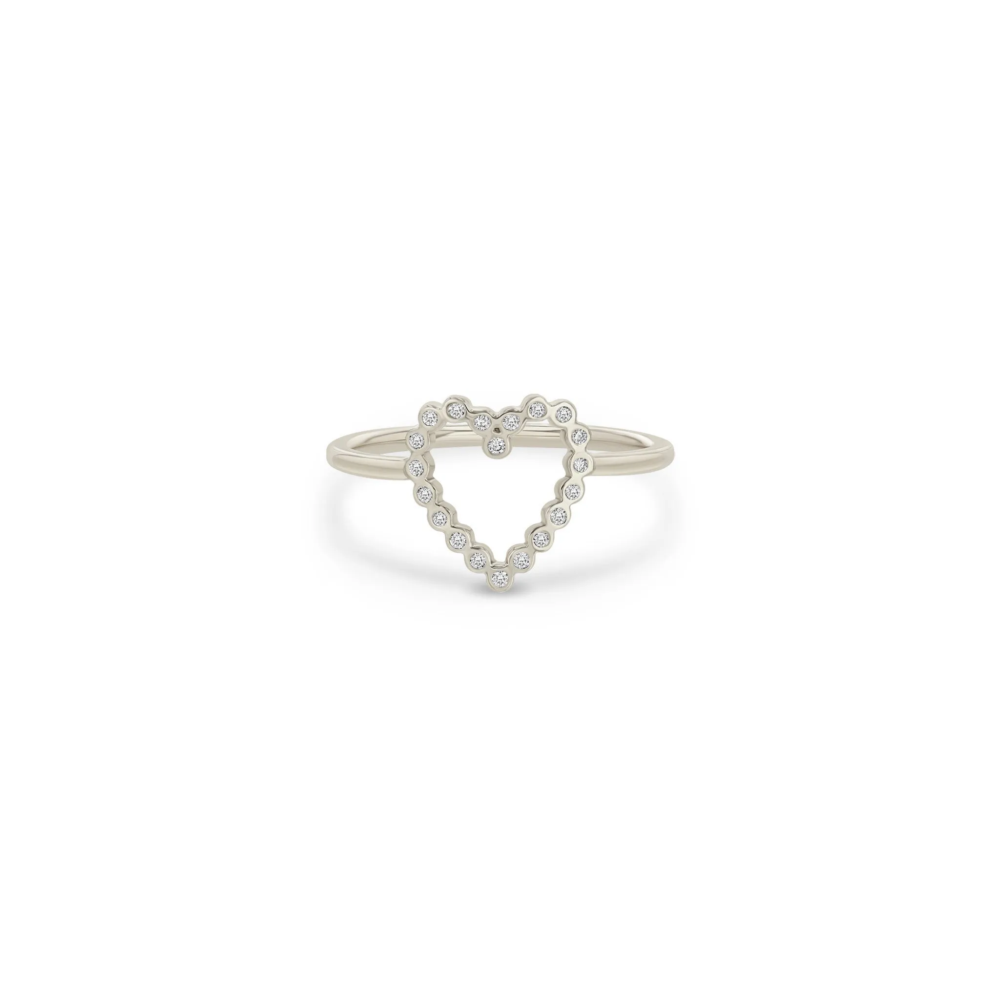 14k Small Diamond Bezel Heart Ring sold by Zoe Chicco product image thumbnail 4