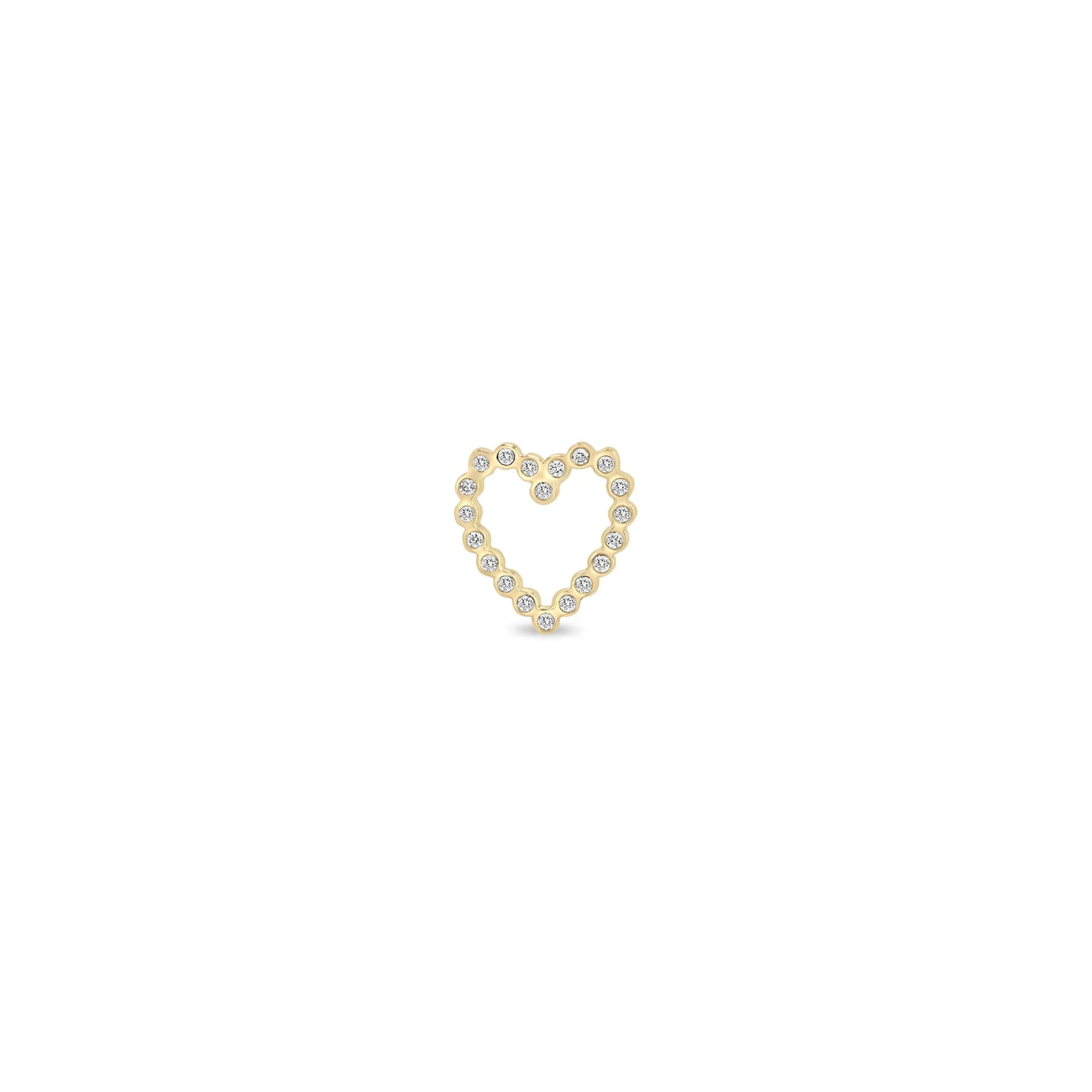 14k Small Diamond Bezel Heart Studs sold by Zoe Chicco product image thumbnail 2