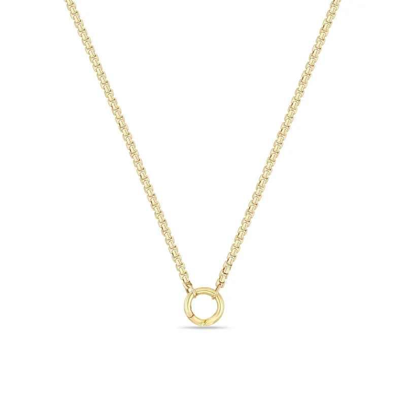 14k Gold Medium Box Chain Round Enhancer Necklace sold by Zoe Chicco