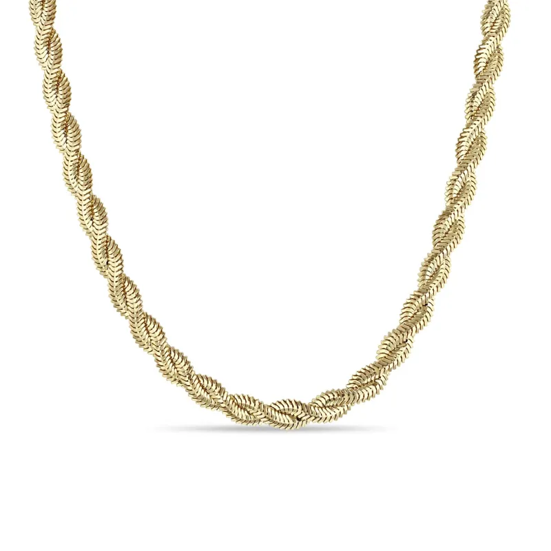14k Gold Twisted Snake Chain Necklace sold by Zoe Chicco