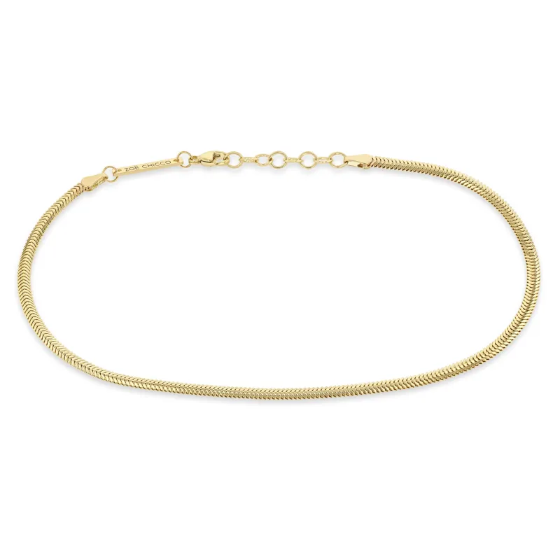 14k Gold Small Snake Chain Anklet sold by Zoe Chicco