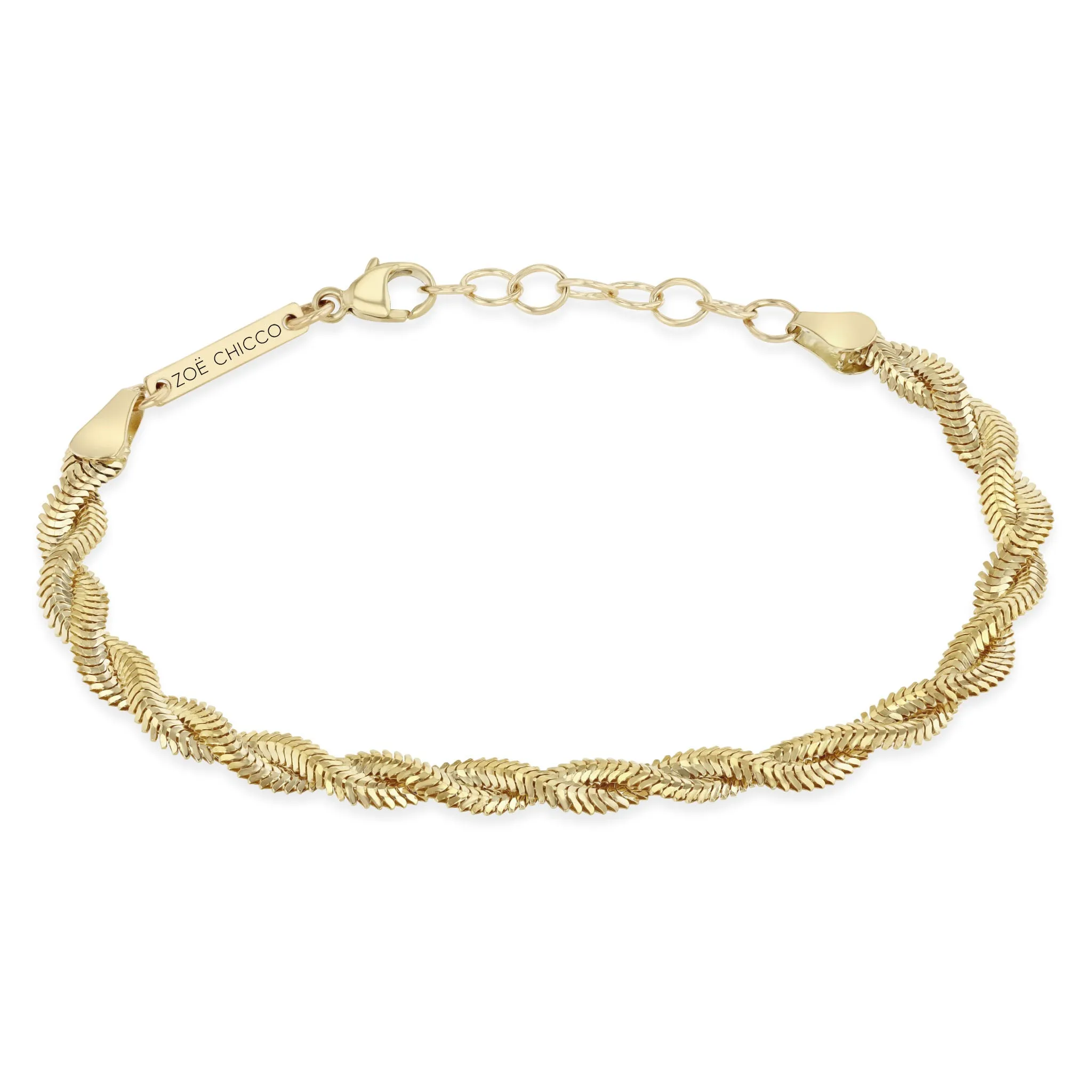 14k Gold Twisted Snake Chain Bracelet sold by Zoe Chicco