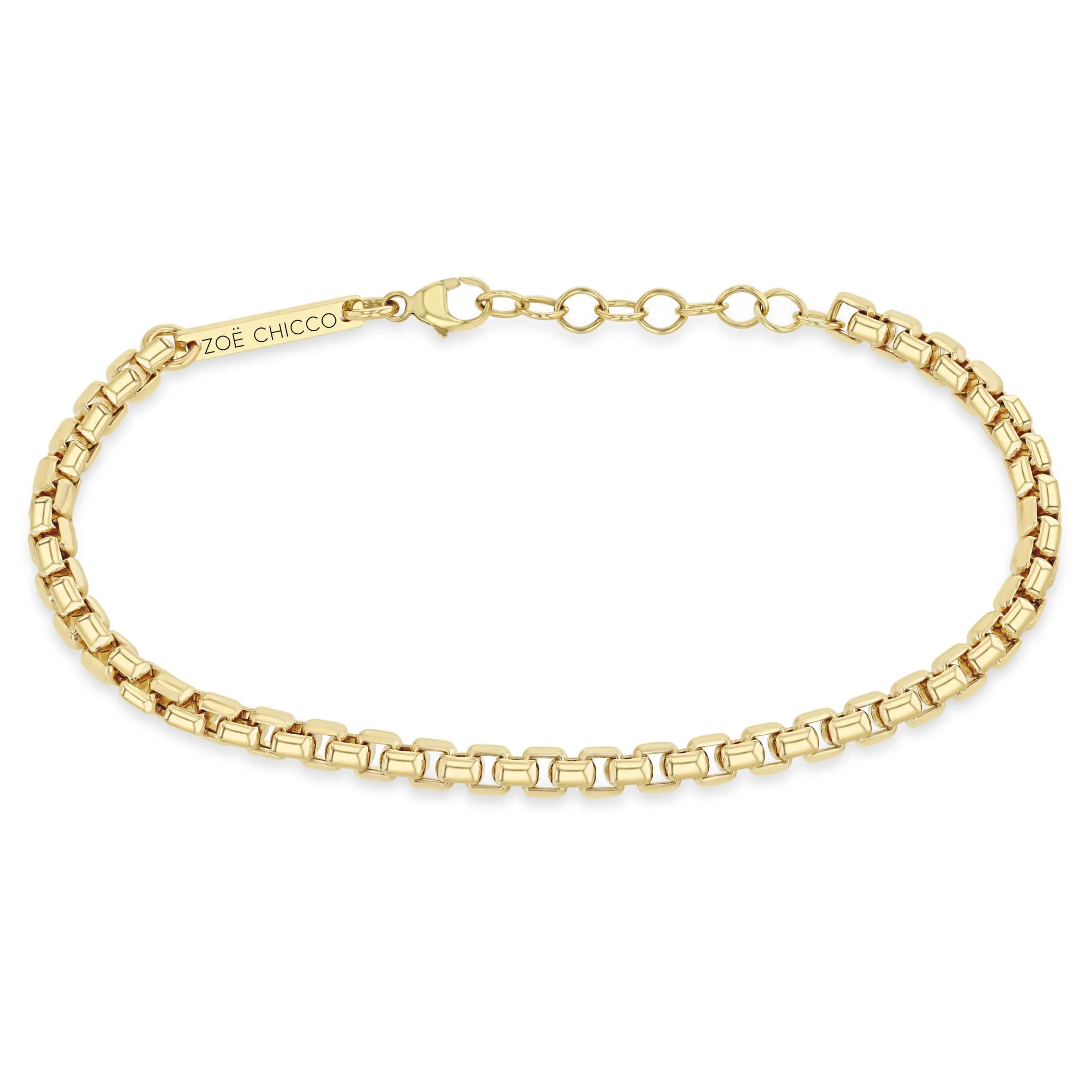 14k Gold Large Box Chain Bracelet sold by Zoe Chicco
