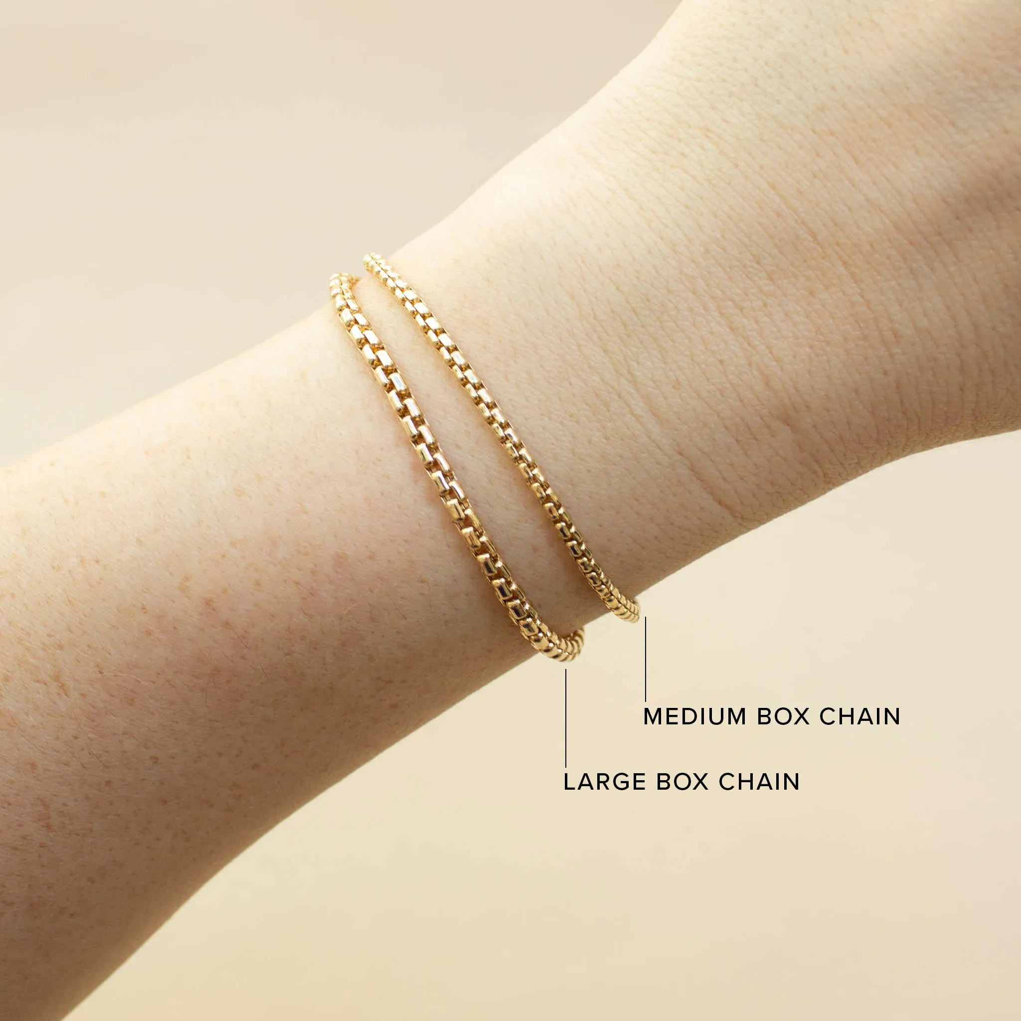 14k Gold Medium Box Chain Bracelet sold by Zoe Chicco product image thumbnail 5