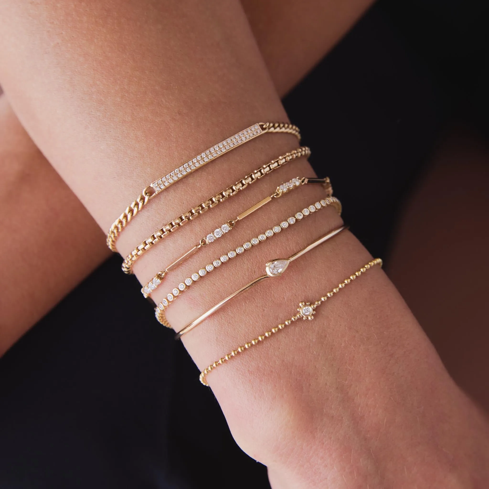 14k Gold Medium Box Chain Bracelet sold by Zoe Chicco product image thumbnail 3