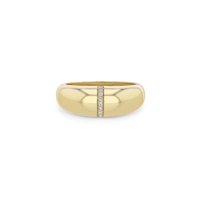 14k Pavé Diamond Line Small Aura Ring sold by Zoe Chicco