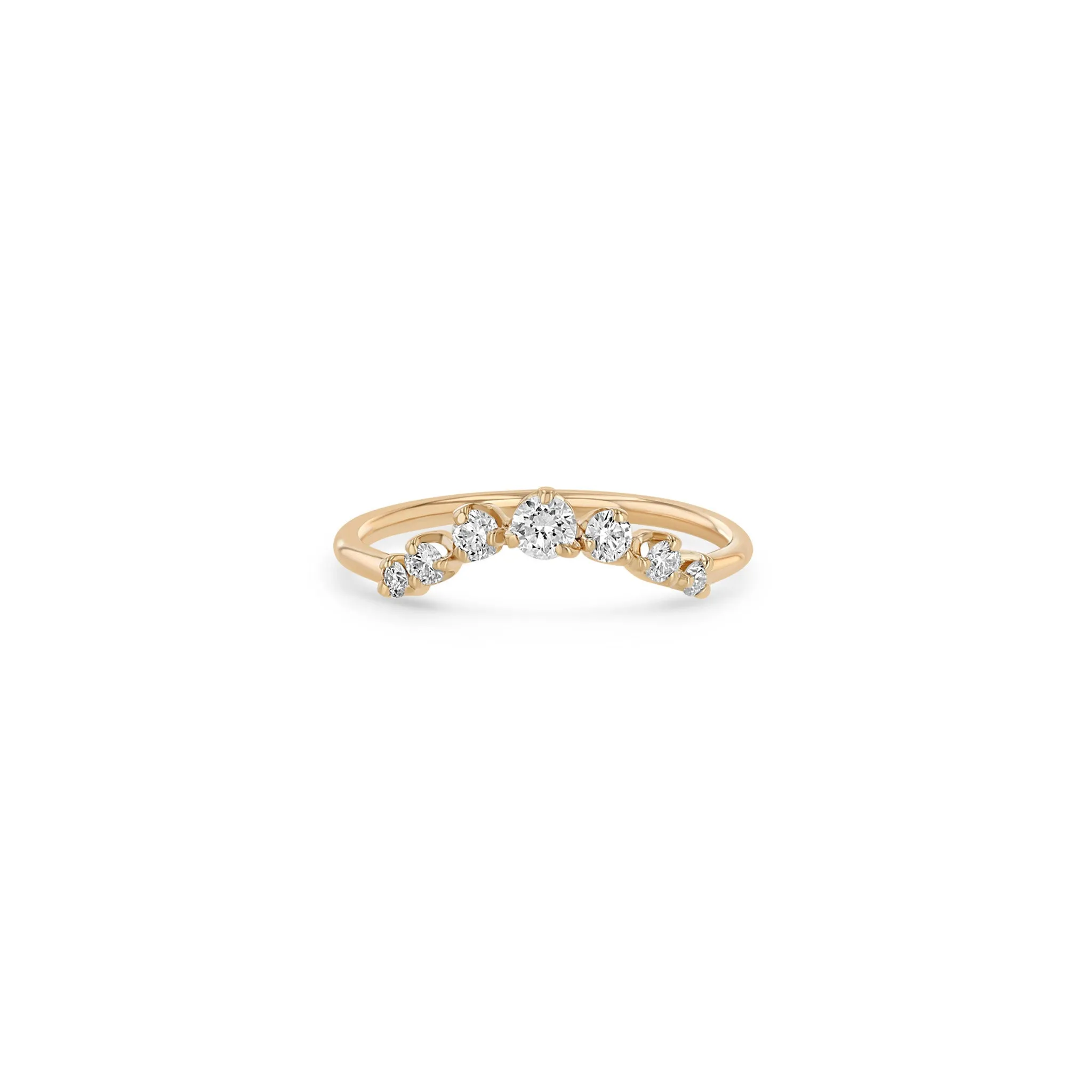 14k Graduated Prong Diamond Curved Bar Ring sold by Zoe Chicco product image thumbnail 5